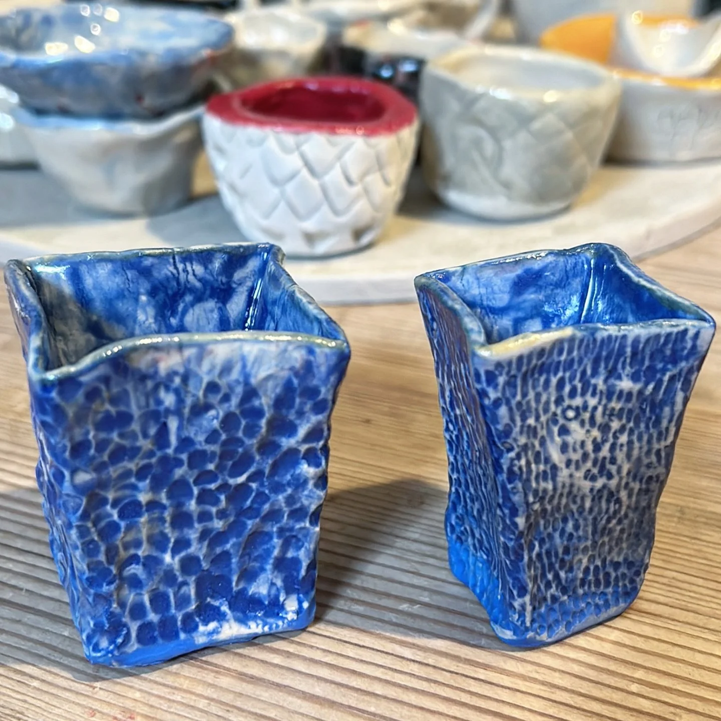 Look at these beautiful creations from our recent pottery events.
Food-safe and ready to use &mdash; memories you can hold and drink from 🌿