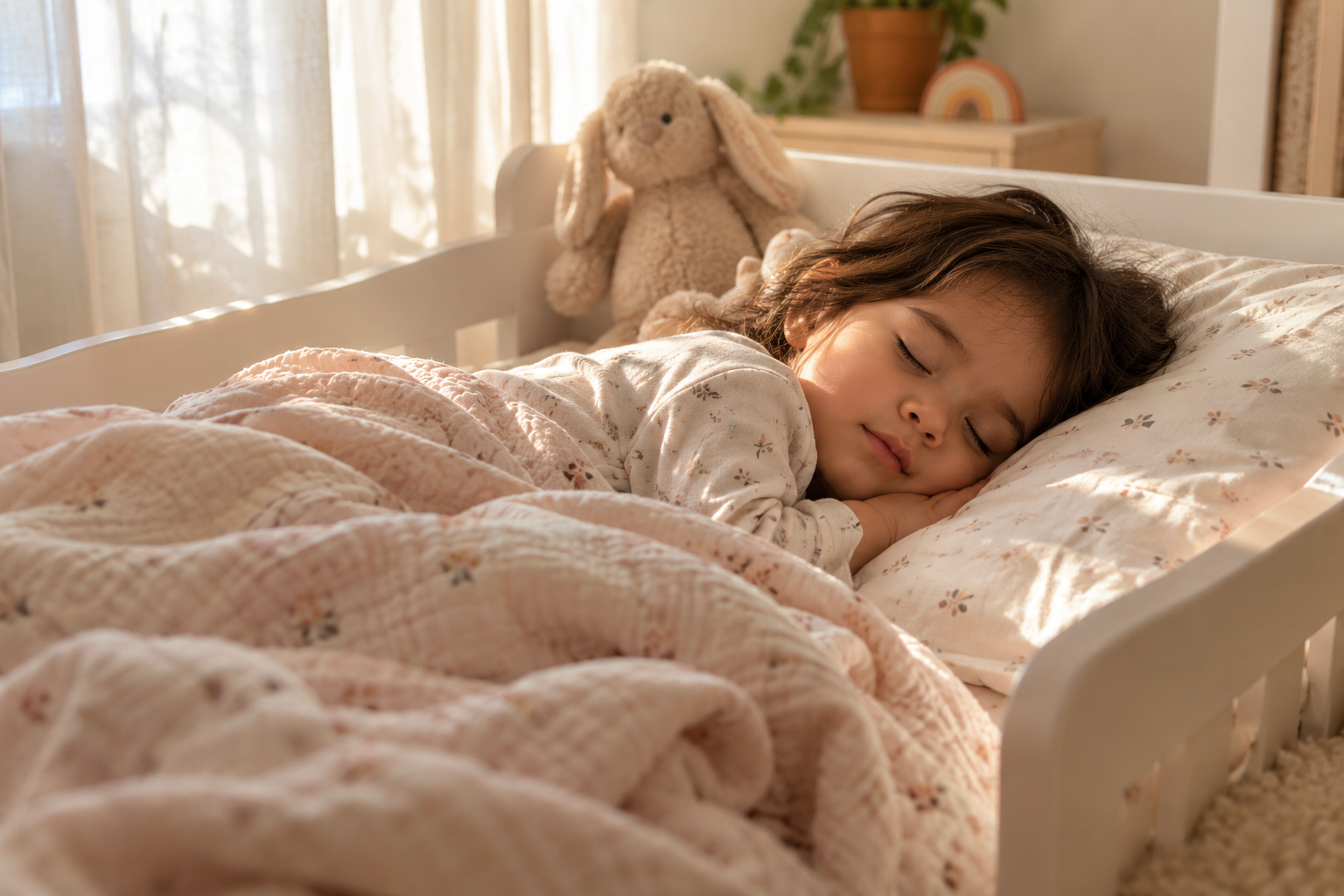 Two year old napping peacefully during the day