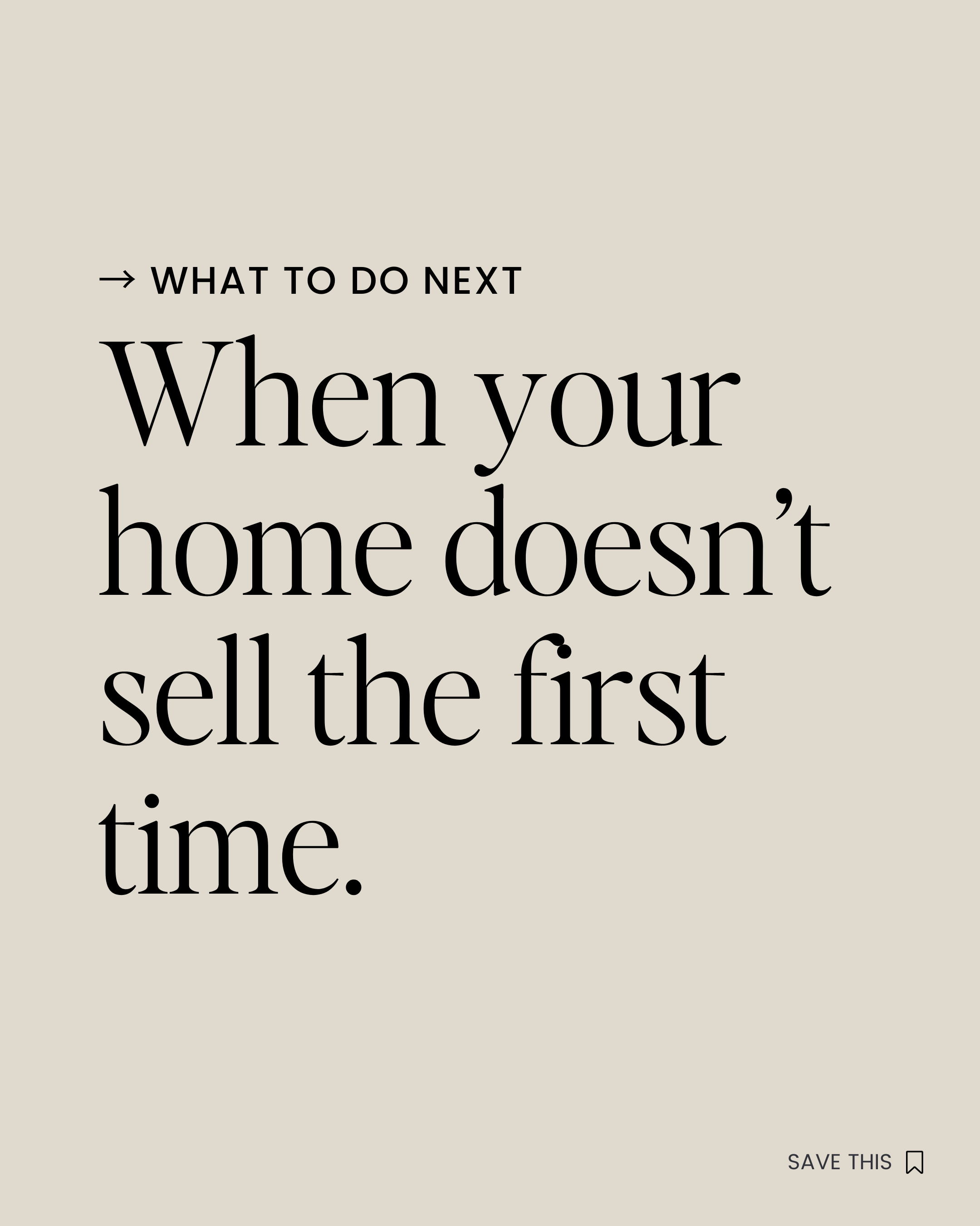 Why didn't my house sell? What to do when it doesn't sell the first time. 