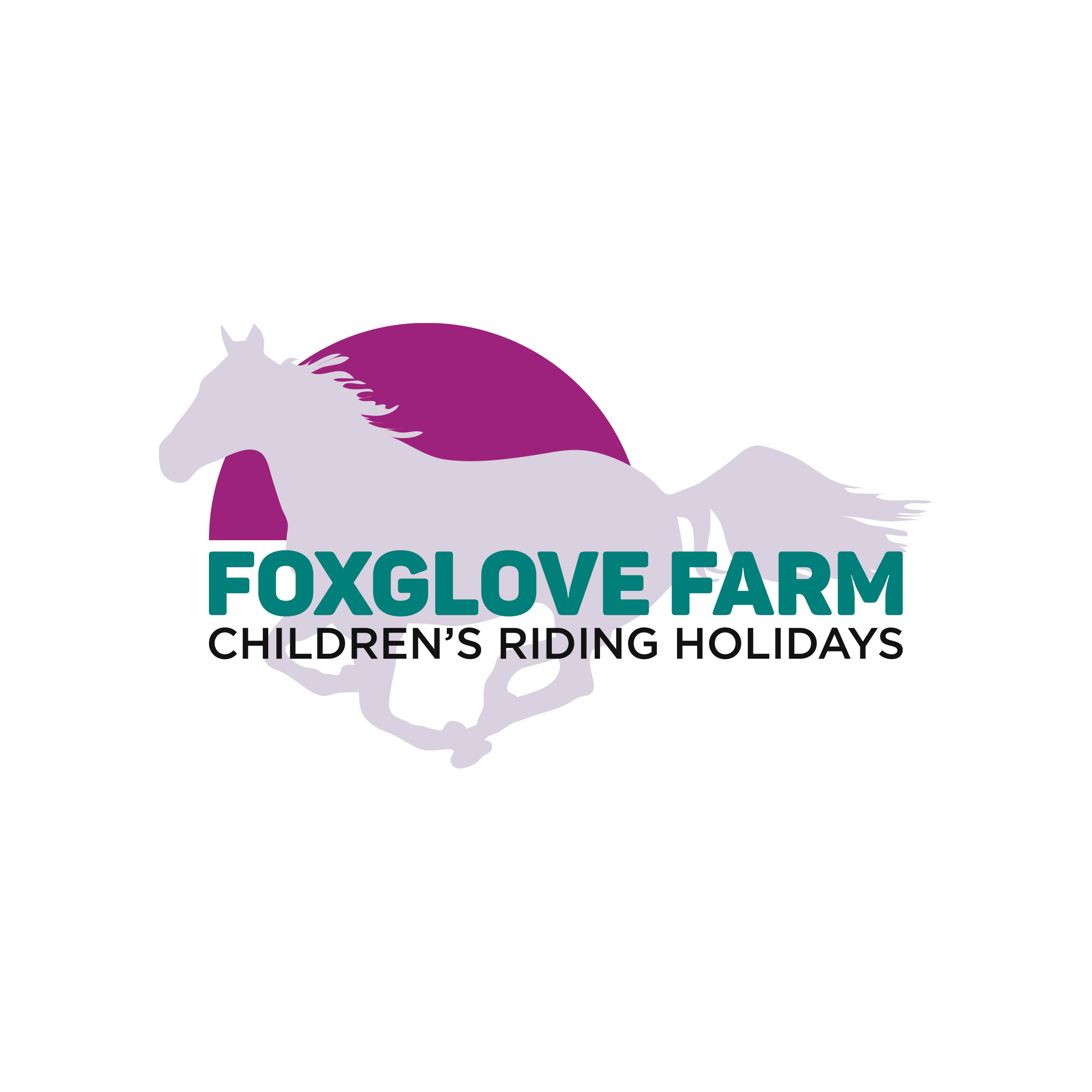 Black and white Foxglove Farm Logo on white designed by Yeswaydesign