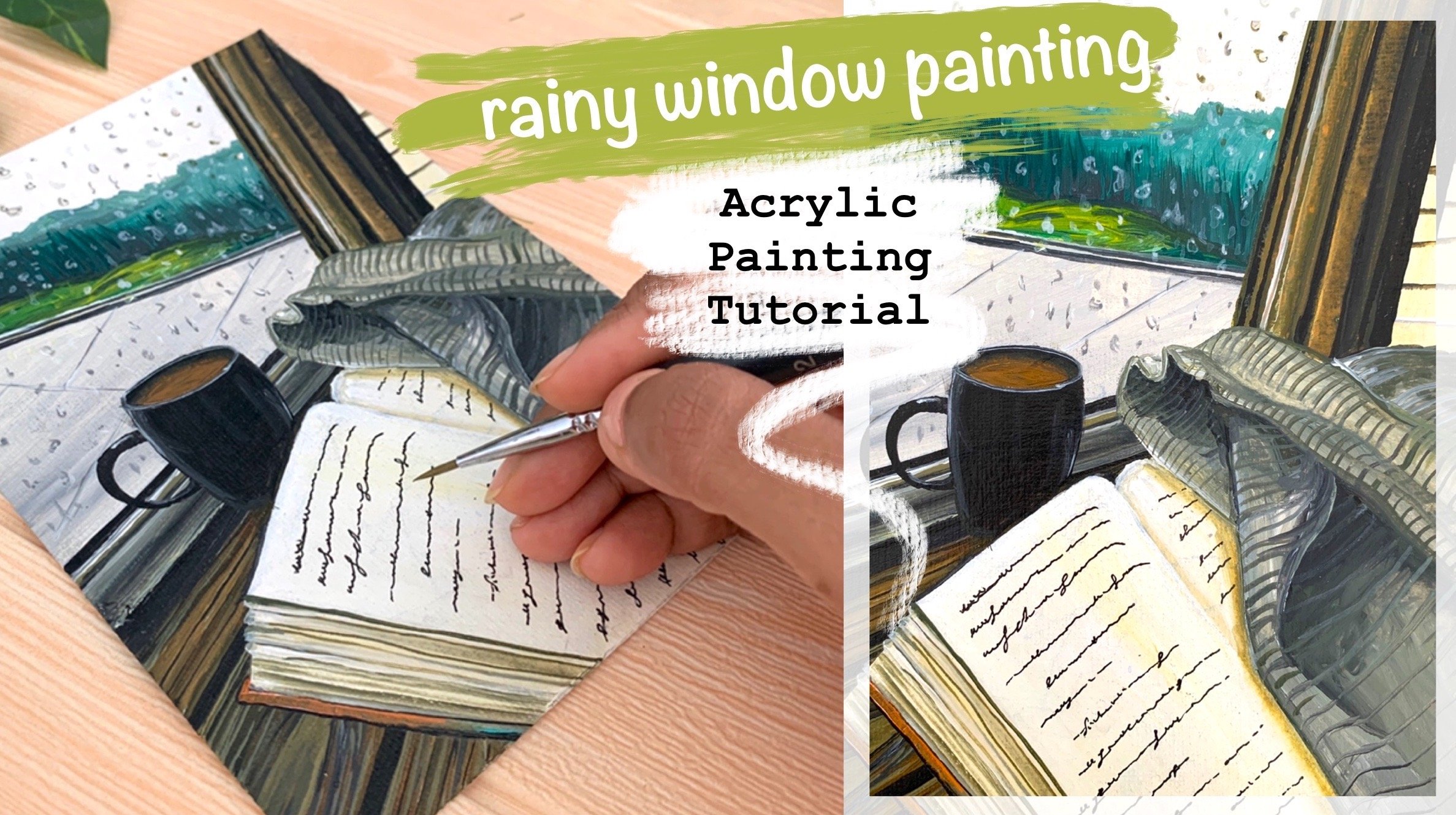 rainy window painting acrylic painting tutorial
