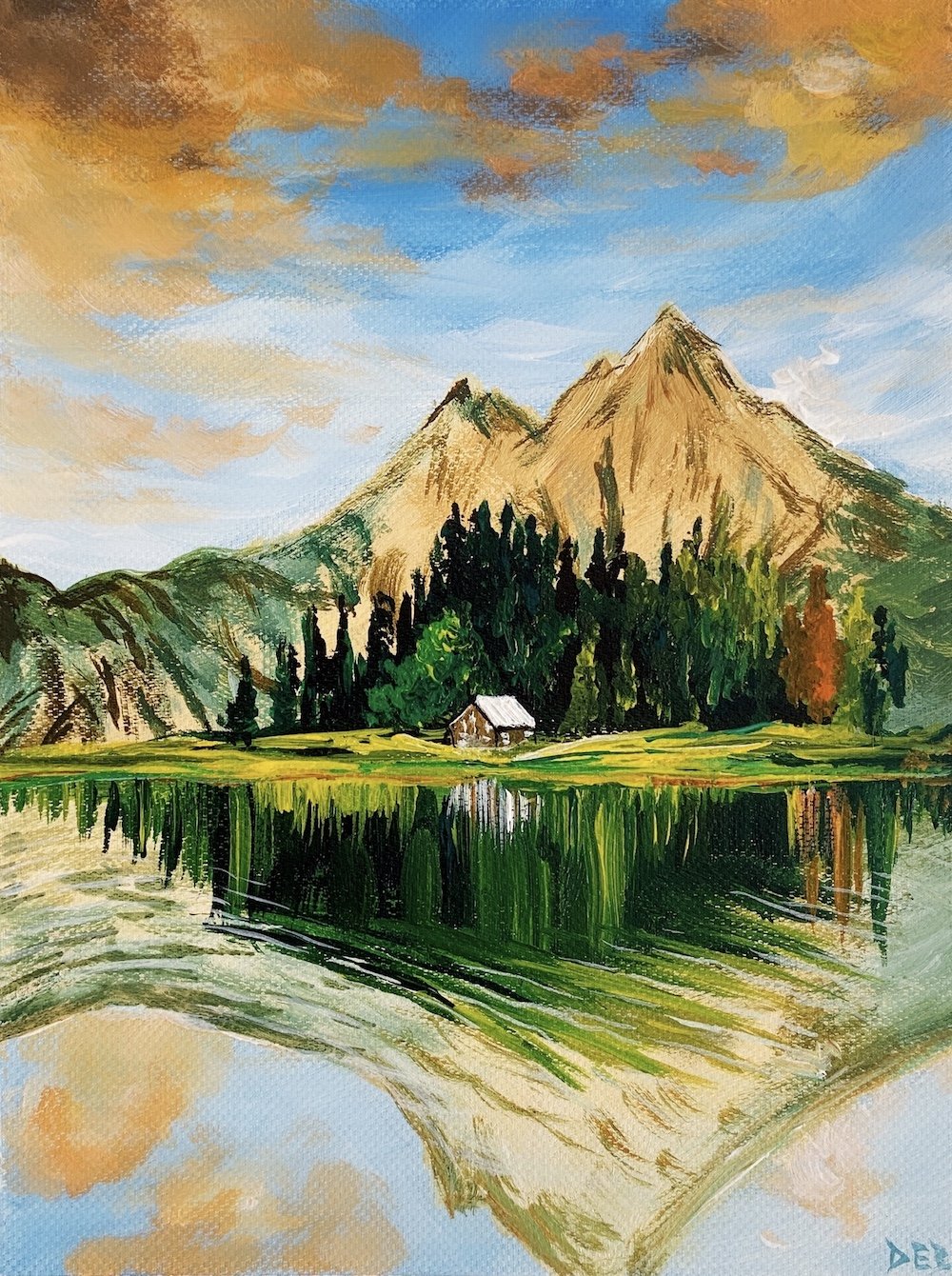 Mountain Reflection | Acrylic Painting