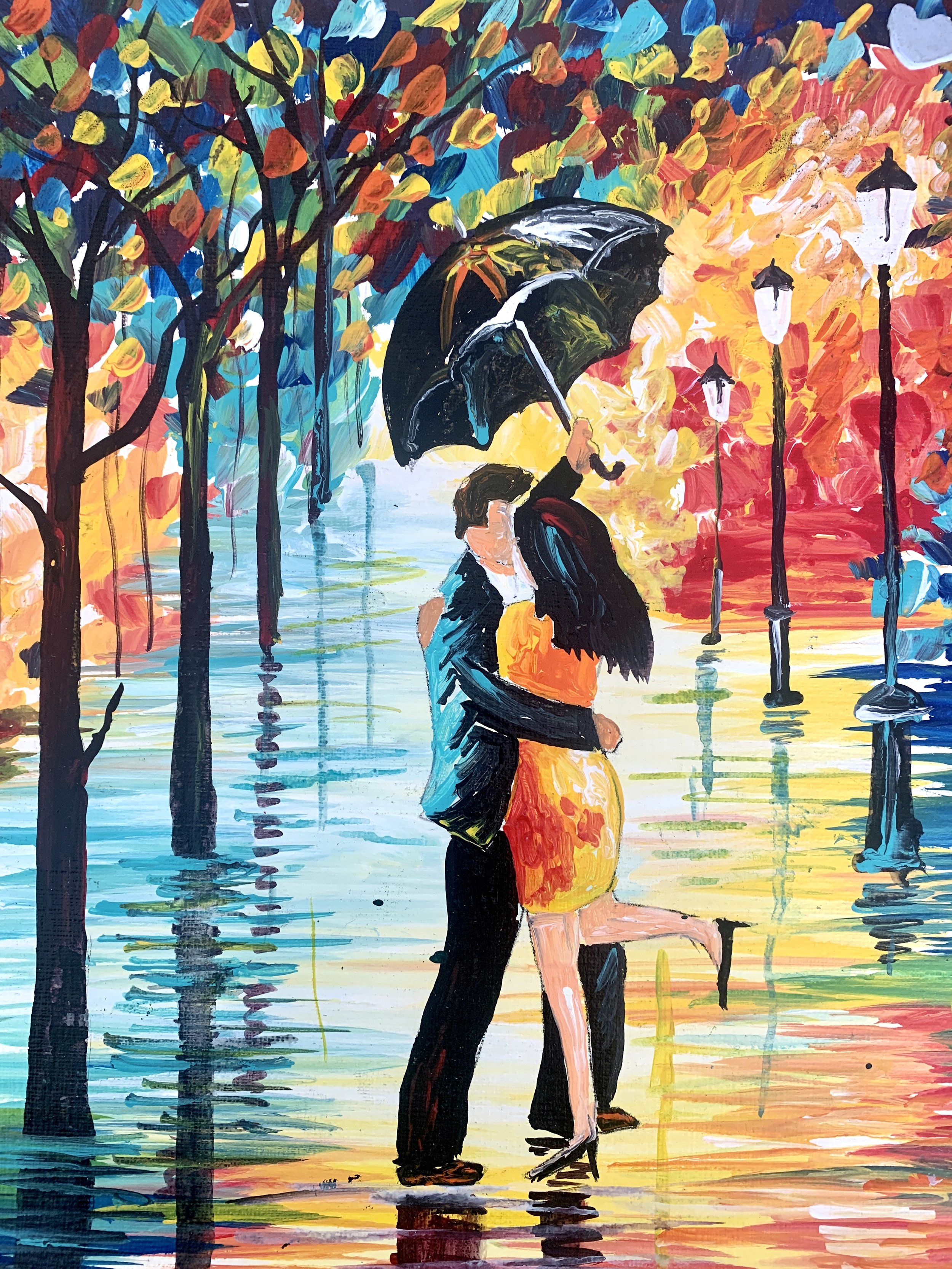 Monsoon Lovers | Acrylic Painting