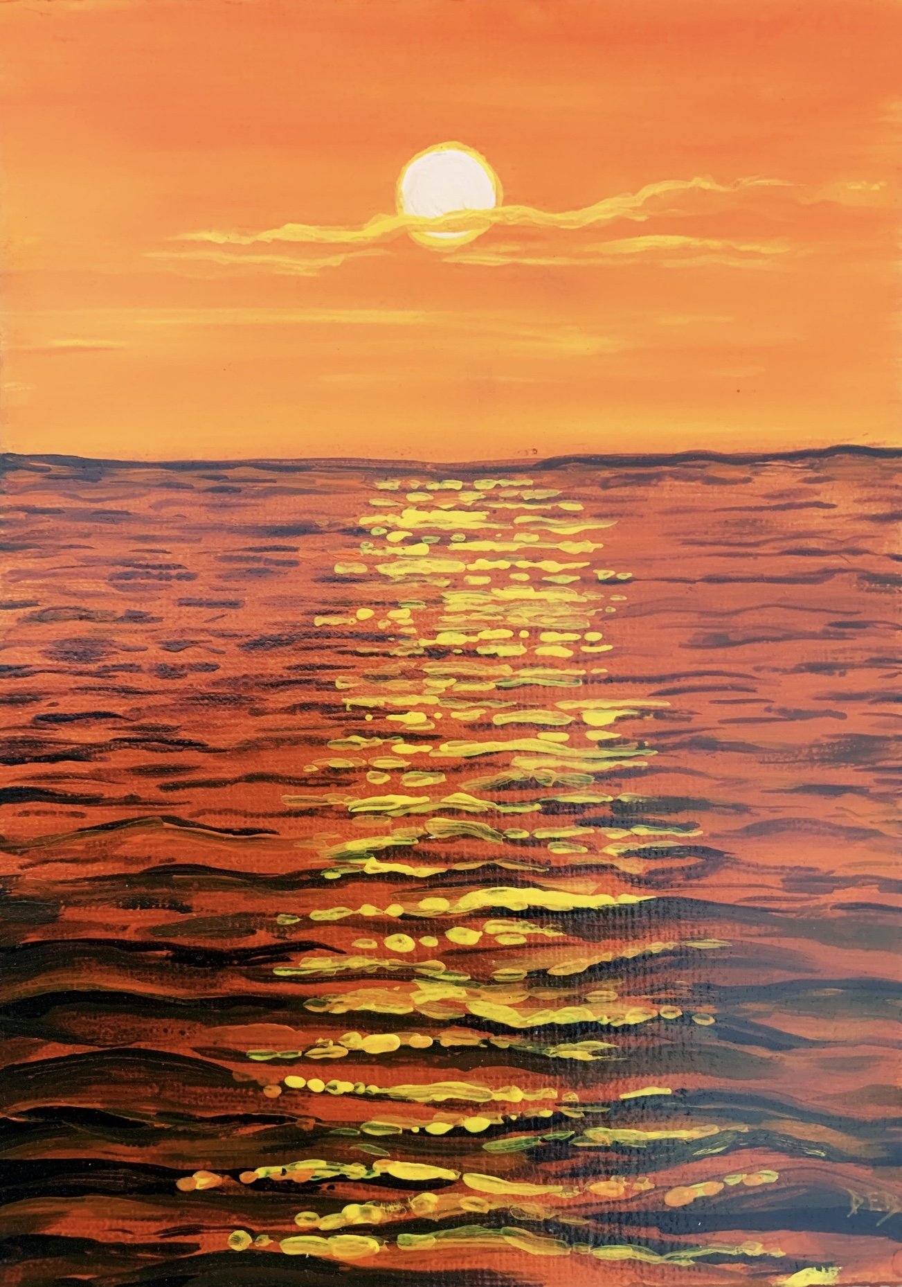 Sunset Reflections | Acrylic Painting 