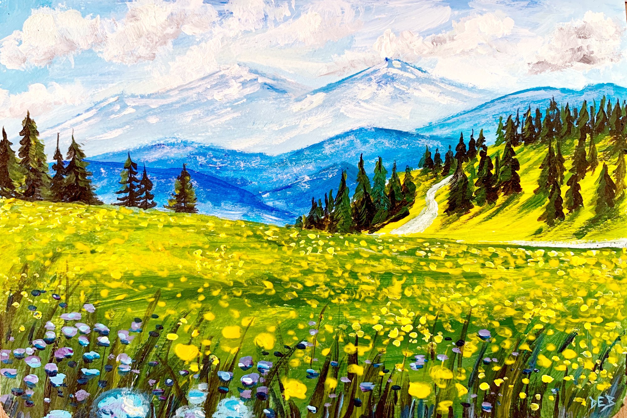Green Meadow | Acrylic Painting