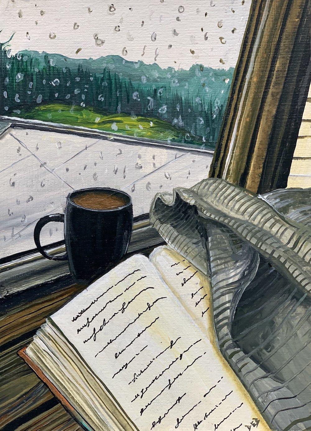 Rainy Window Painting