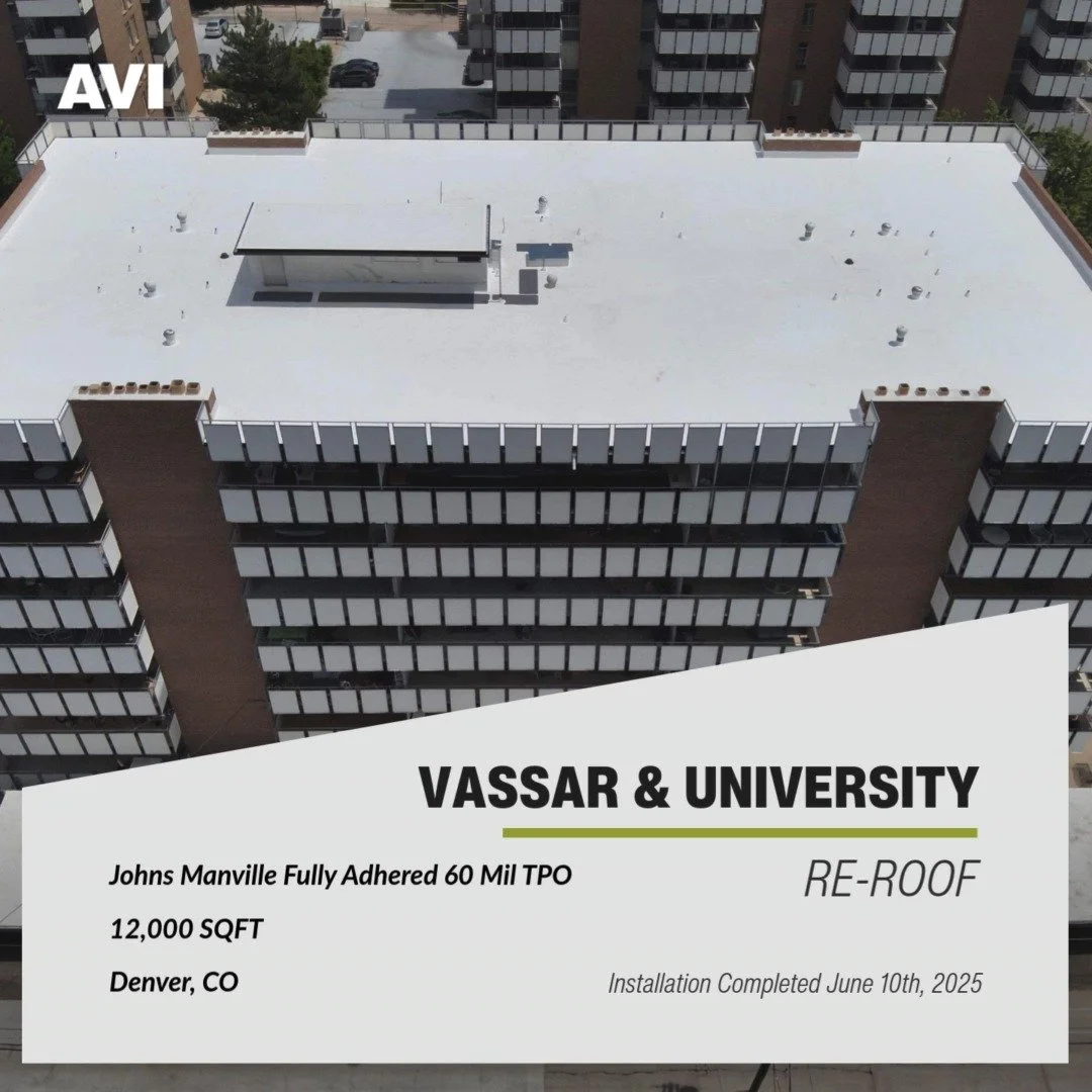 In June of this year, AVI Roofing completed the Roof Replacement on a multi-family building located near the University of Denver.
As you can see from the before photo, this roof was in rough shape and in desperate need of some TLC.
AVI was able