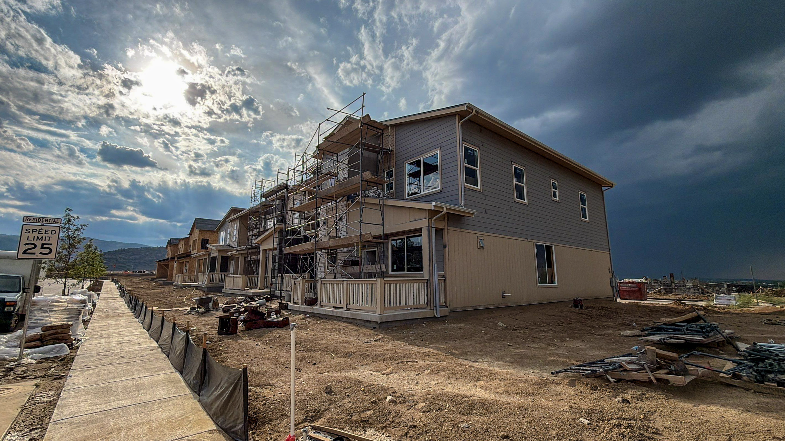 A roofing project for a new community being built in Colorado.