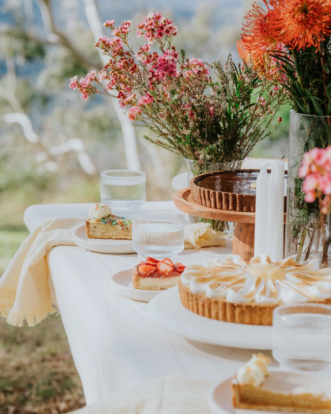 Wherever you&rsquo;re headed this spring, there&rsquo;s a tart to take with you. 🌸 From birthdays to long lunches, picnics in the park to dinner parties, our tart collection has a flavour for every table.⁠
⁠
They're pre-order only so they&rsquo;re m