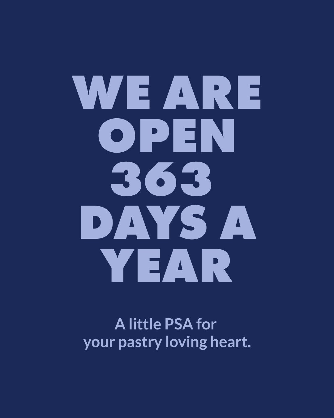 363 days a year, 7am to 4pm. We're here and baking! ⁠
⁠
Save this, share it, send it to your pastry loving bestie. 🥐✨⁠
⁠
#thebakersduck⁠