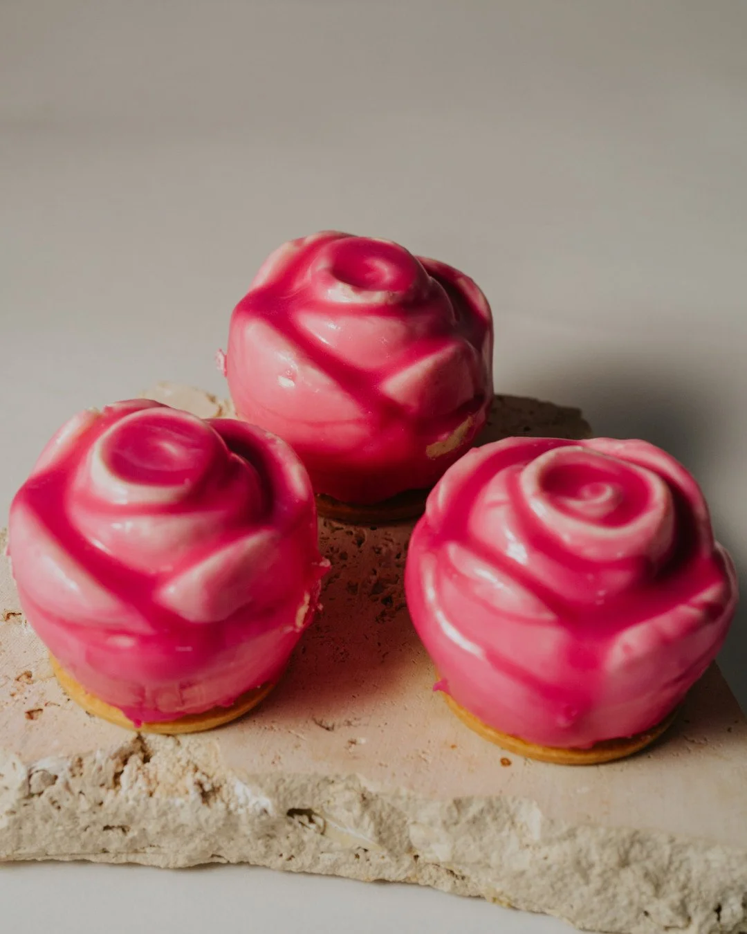 Mum deserves a rose that's both beautiful and delicious 🌹 Our Mother's Day Rose is available for Pre-order via the website now.⁠
⁠
Jasmine &amp; yuzu mousse, a hidden strawberry centre, yuzu sponge, finished with a clear glaze. As pretty as it is de