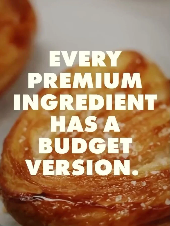 Every ingredient in our kitchen was chosen on purpose.

Better butter because it makes better pastry. Premium flour because it gives our dough the structure and flavour cheaper flour never will. Pasture-raised eggs because it&rsquo;s better for the a