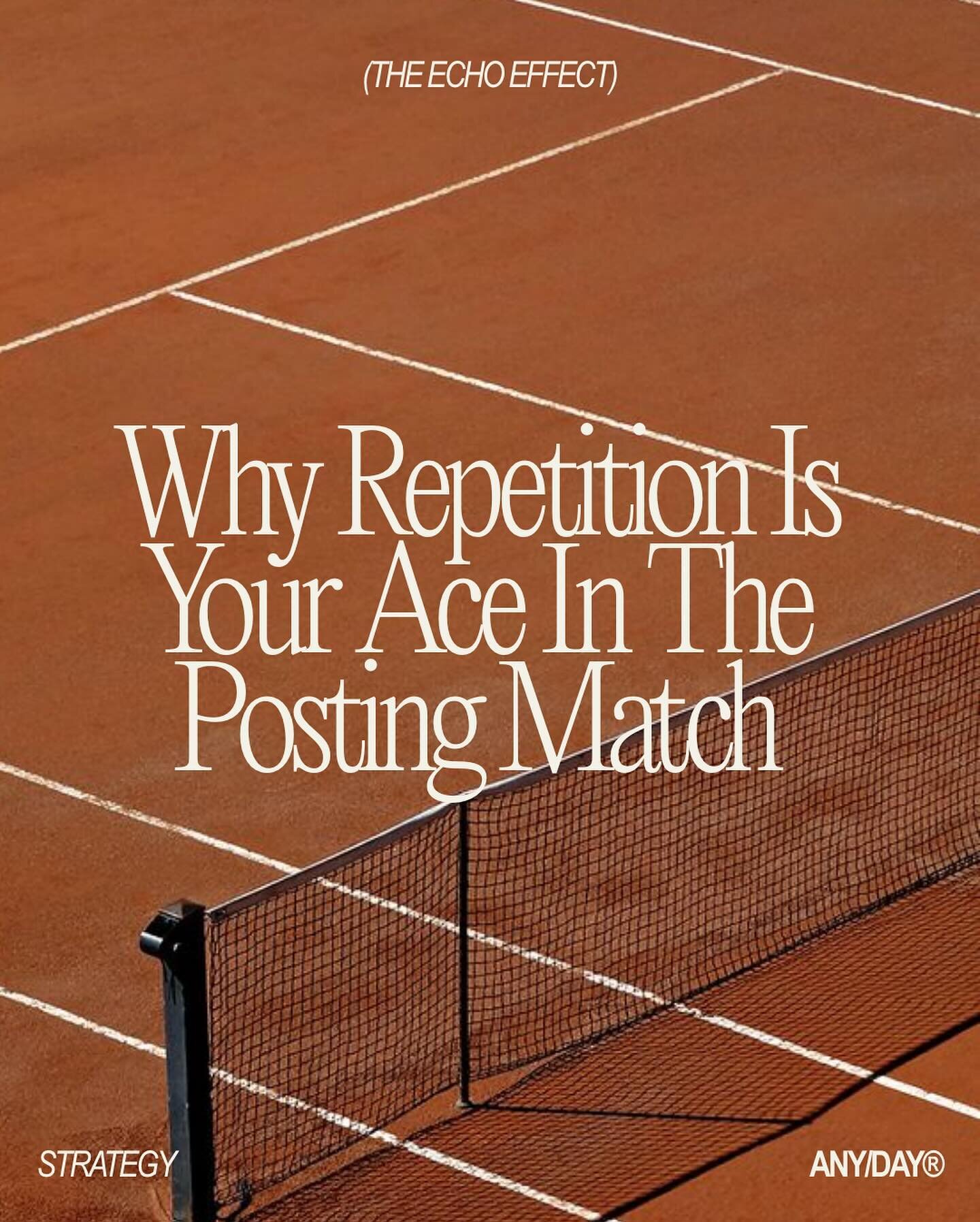 Serve up repetition - Why repetition is your ace in the posting match 👀

Ever wondered why some messages ace while others fault? Welcome to The Echo Effect &ndash; your secret serve in the digital court.

Reuse the winning shots that have resonated 
