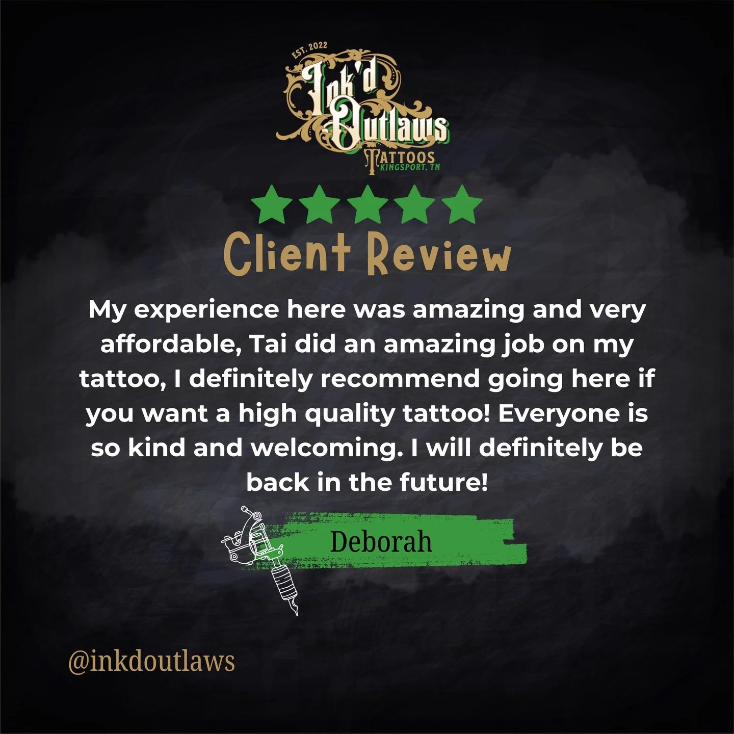 Here is another roundup of recent reviews left be our amazing, wonderful, spectacular and beautiful clients 🥰 

#inkdoutlaws #kingsporttn #tattooreviews #kingsport #besttattooartists