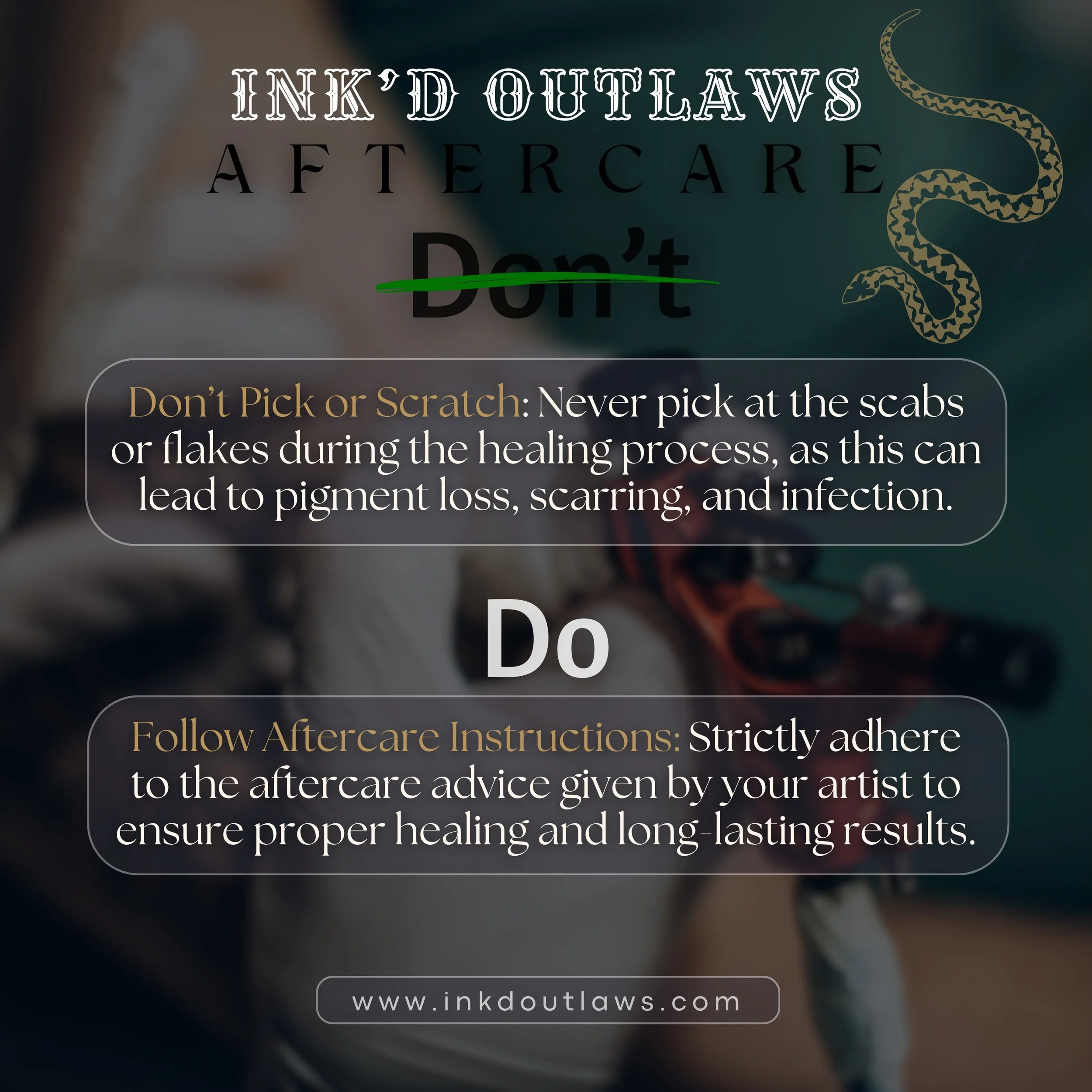Your tattoo doesn&rsquo;t stop being art when you leave the shop. 

Take care of it right, and it&rsquo;ll stay looking solid for years. 🖤

#tattooaftercare #kingsporttattoo #tattootips #blackandgreytattoo #inkdoutlaws