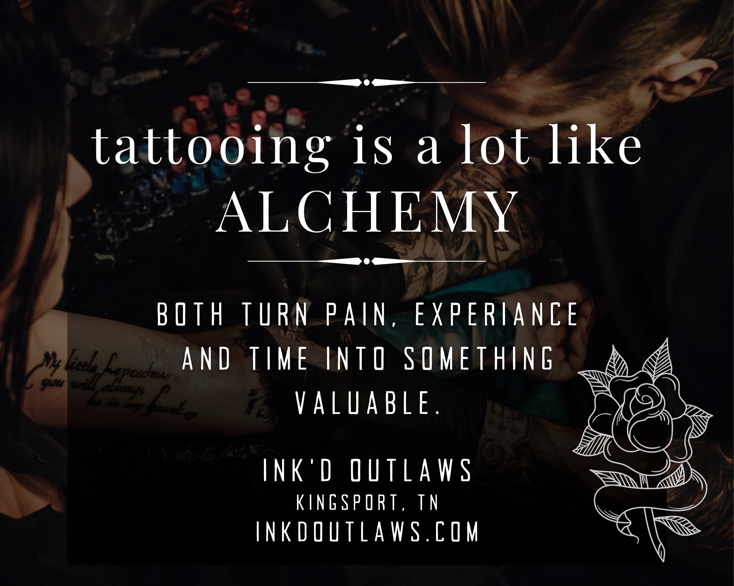 ✍🏻 Tattooing has something in common with alchemy.

Not because we&rsquo;re turning metal into gold, but because we&rsquo;re transforming design into permanent art.

An idea becomes artwork.
A memory becomes a symbol.
A scar becomes part of a story.