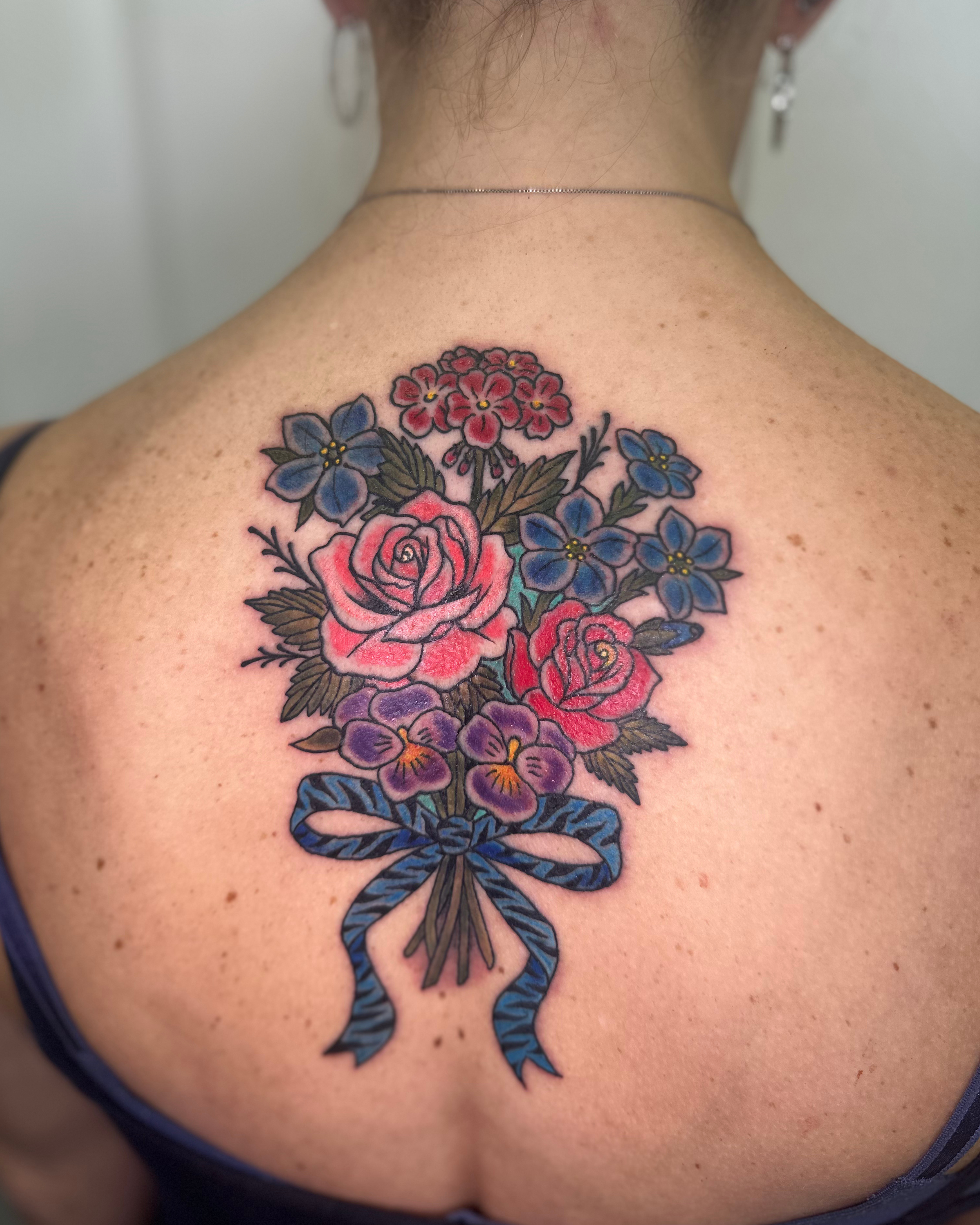 Color Floral Bouquet Back