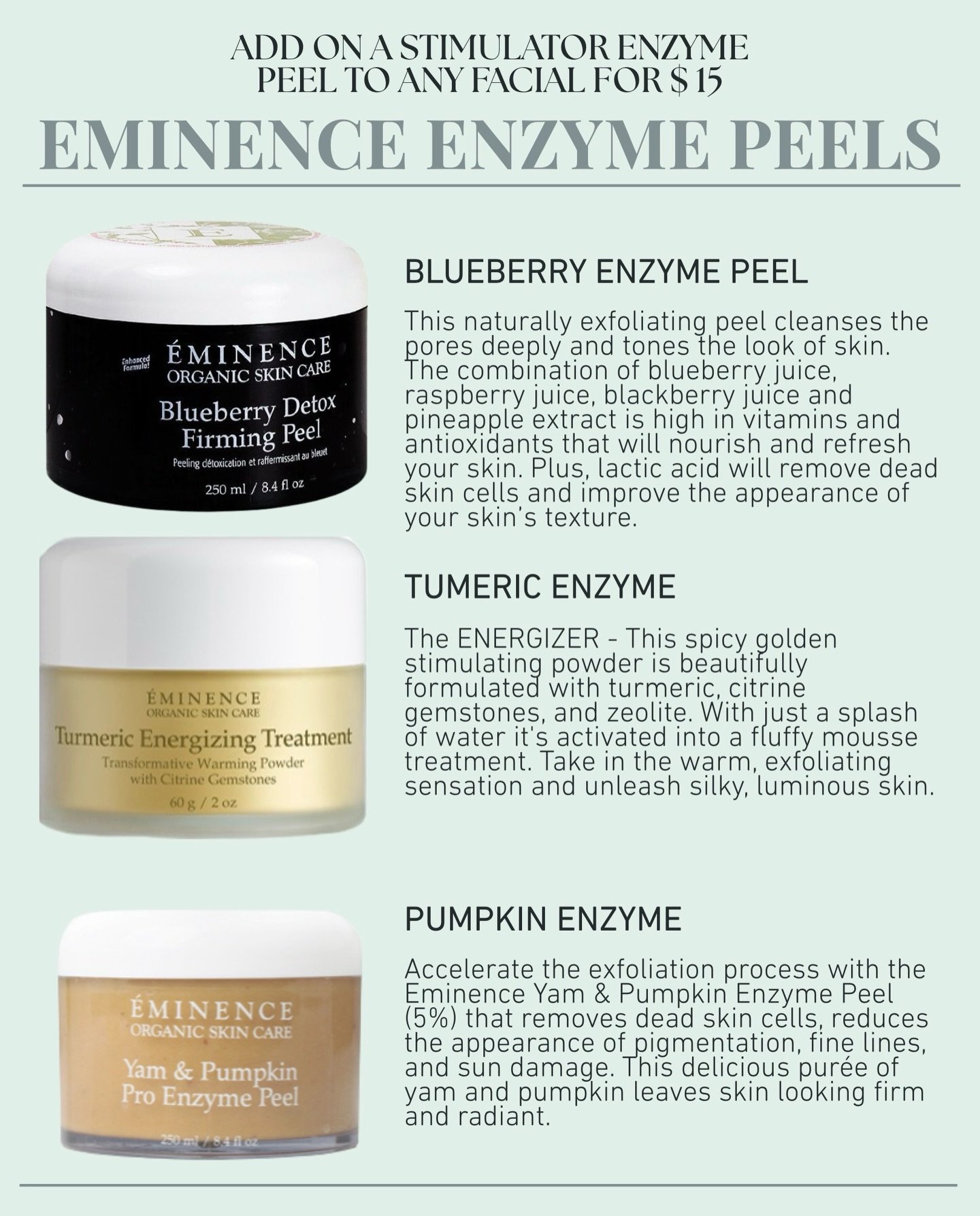 ✨Glow goals activated ✨ Add an Eminence Enzyme Peel to any facial for just $15 and watch your skin transform. Exfoliate. Brighten. Glow. 

Call to book☎️ 813-498-9563
#landolakesfacials #wesleychapelfacials #facials