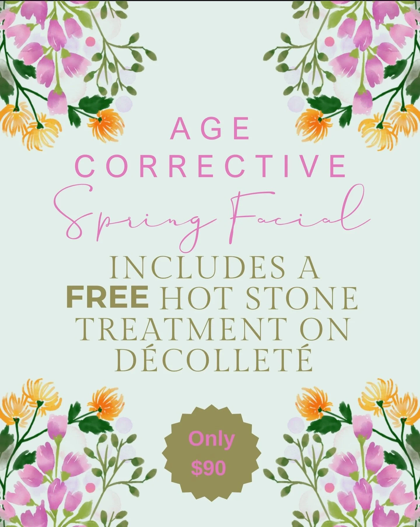 Spring reset time, but make it glow ✨🍃

Our age corrective spring facial is here to refresh, firm, and bring your skin back to life after winter dullness. Think brighter, smoother, radiant skin just in time for sunny days ahead.☀️

For a limited tim