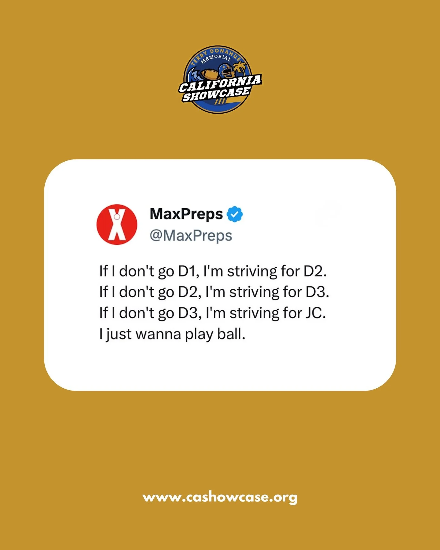 Still looking for offers? 👀 The @CA_Showcase is where overlooked athletes get seen by 60+ college programs, all in one day, in one place.⁠
⁠
💸 Free
📍 Irvine Great Park
📅 Feb 21⁠ (Rain or shine)⁠
👉 Register. Compete. Change your future. 🔗 Link i