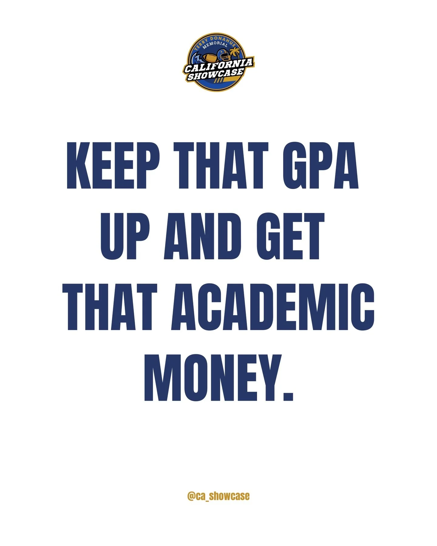 Talent gets attention.⁠
Grades keep you eligible.⁠
⁠
Visit cashowcase.org to learn how to continue your football career while earning a college degree &ndash; all for FREE. Link in bio. 🔗
