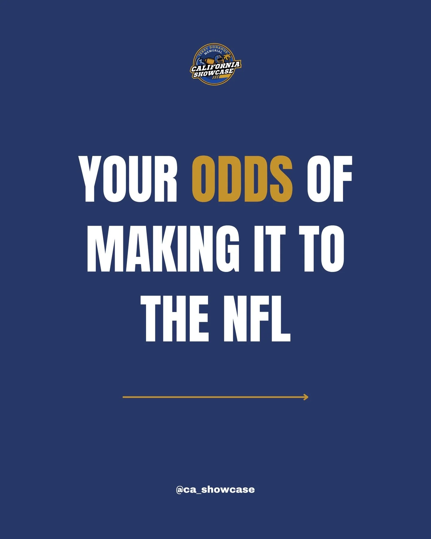 The odds are low &mdash; your work ethic had better be high. ⁠👀 ⁠
⁠
You can increase your odds even MORE by joining the 1,300+ athletes who have earned college scholarships through @CAshowcase. 🎓️⁠
⁠
Learn more about our FREE event, happening Satur