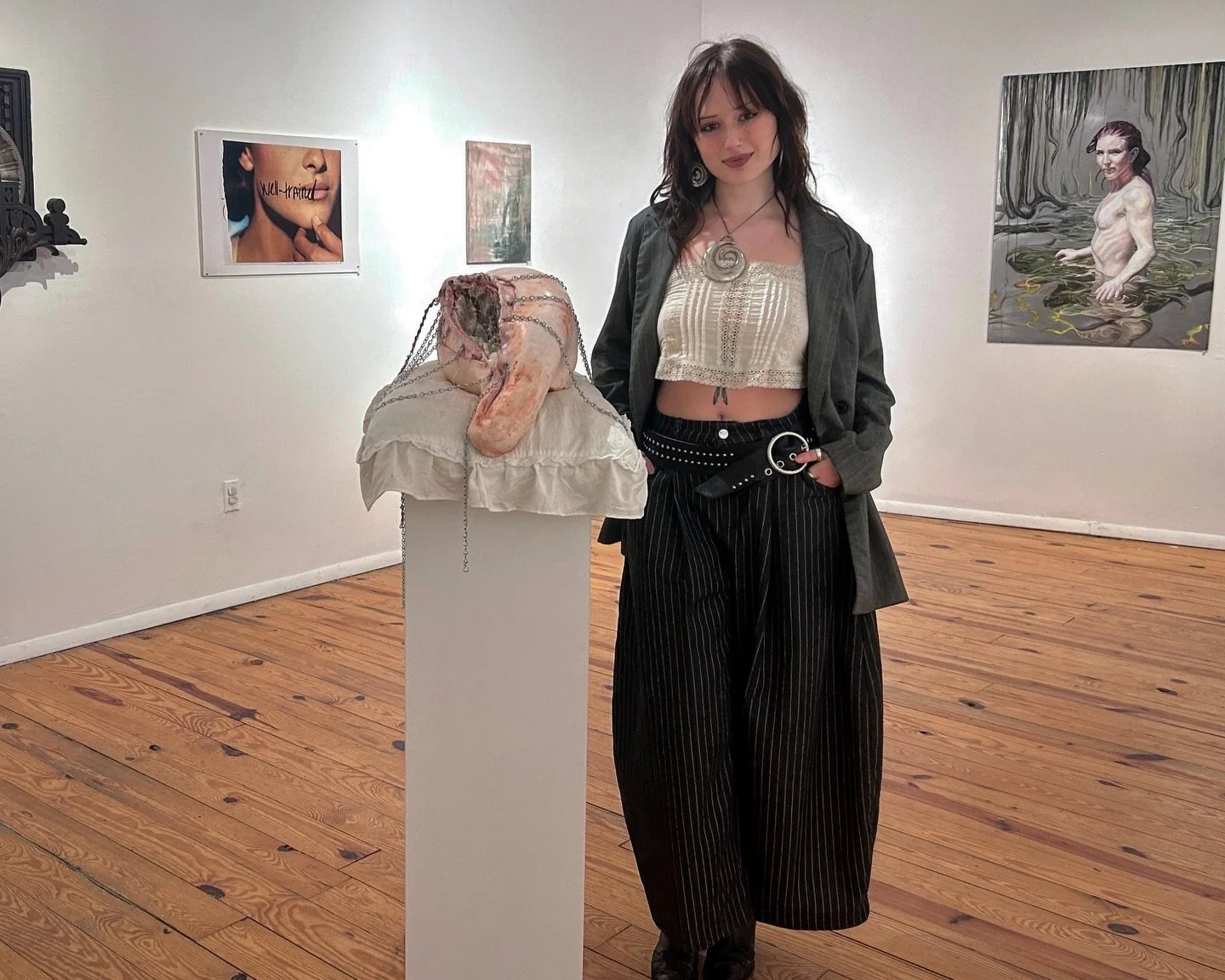 From my recent group exhibition, &ldquo;In Relation&rdquo;, where I was able to talk about my work and hear from other talented artists in New York! @supersecretprojects so grateful! 

────୨ৎ────

my piece: &lsquo;your intentions&rsquo;

#ceramicstud