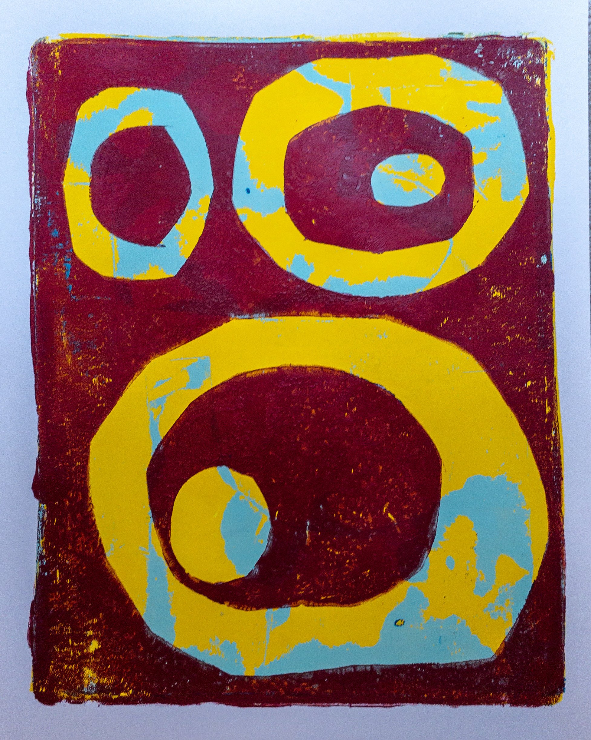 Gel Plate & Acrylic Paint Practice | 9" x 12"