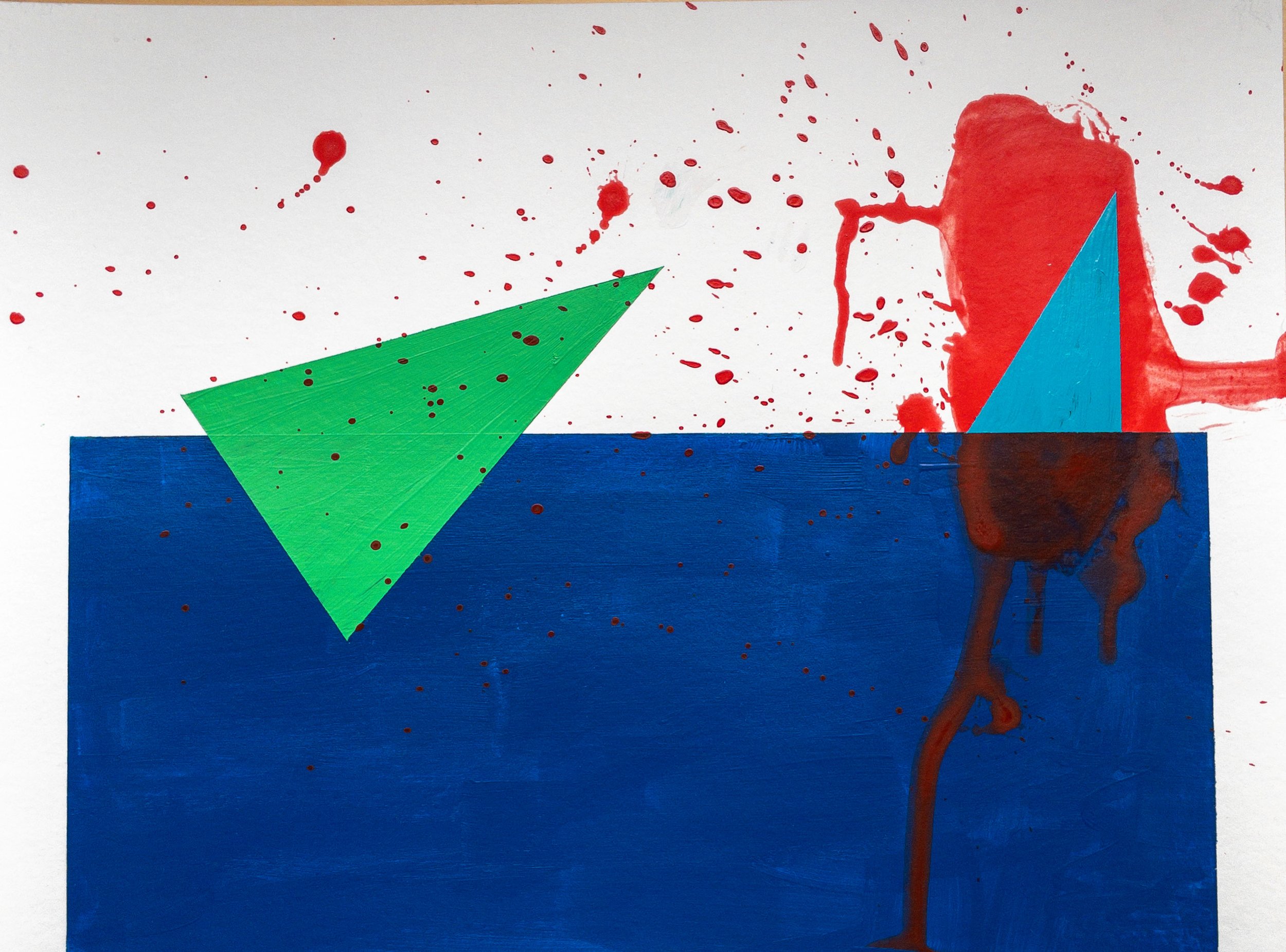 Blue Triangle | Acrylic on Paper | 9" x 12"