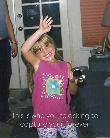 I am honestly so in love with this trend. 🥹 
It&rsquo;s such a powerful reminder to look back at the kid who started it all, the one who just wanted to play, explore, and capture the world.
Running a wedding photography business is a beautiful, chao