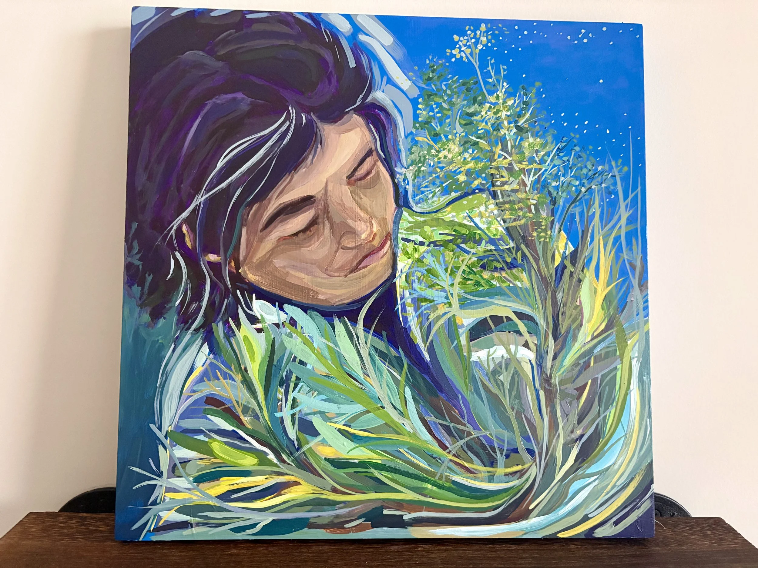 2026, "Quiet Growth", 12x12 Acrylic on Wood Canvas