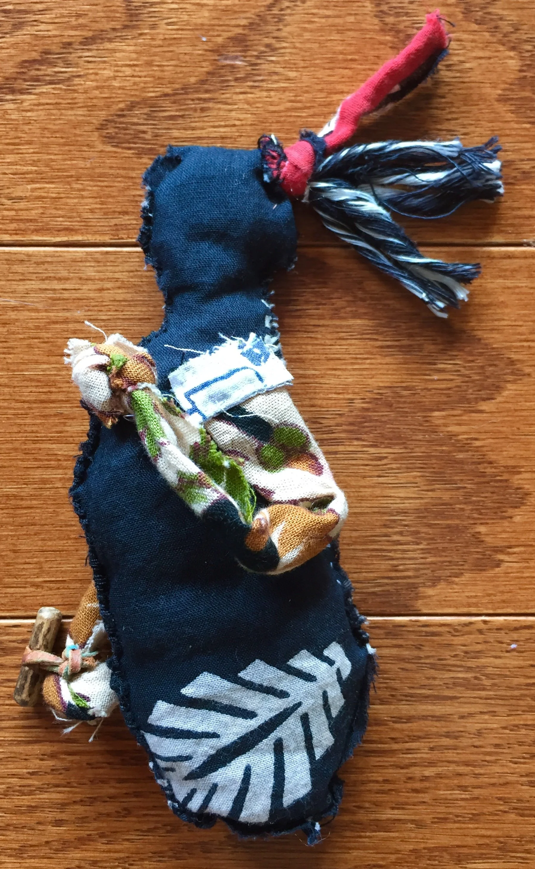 Healing Doll Series, Found Objects & Textiles, "Hammer Throw" 