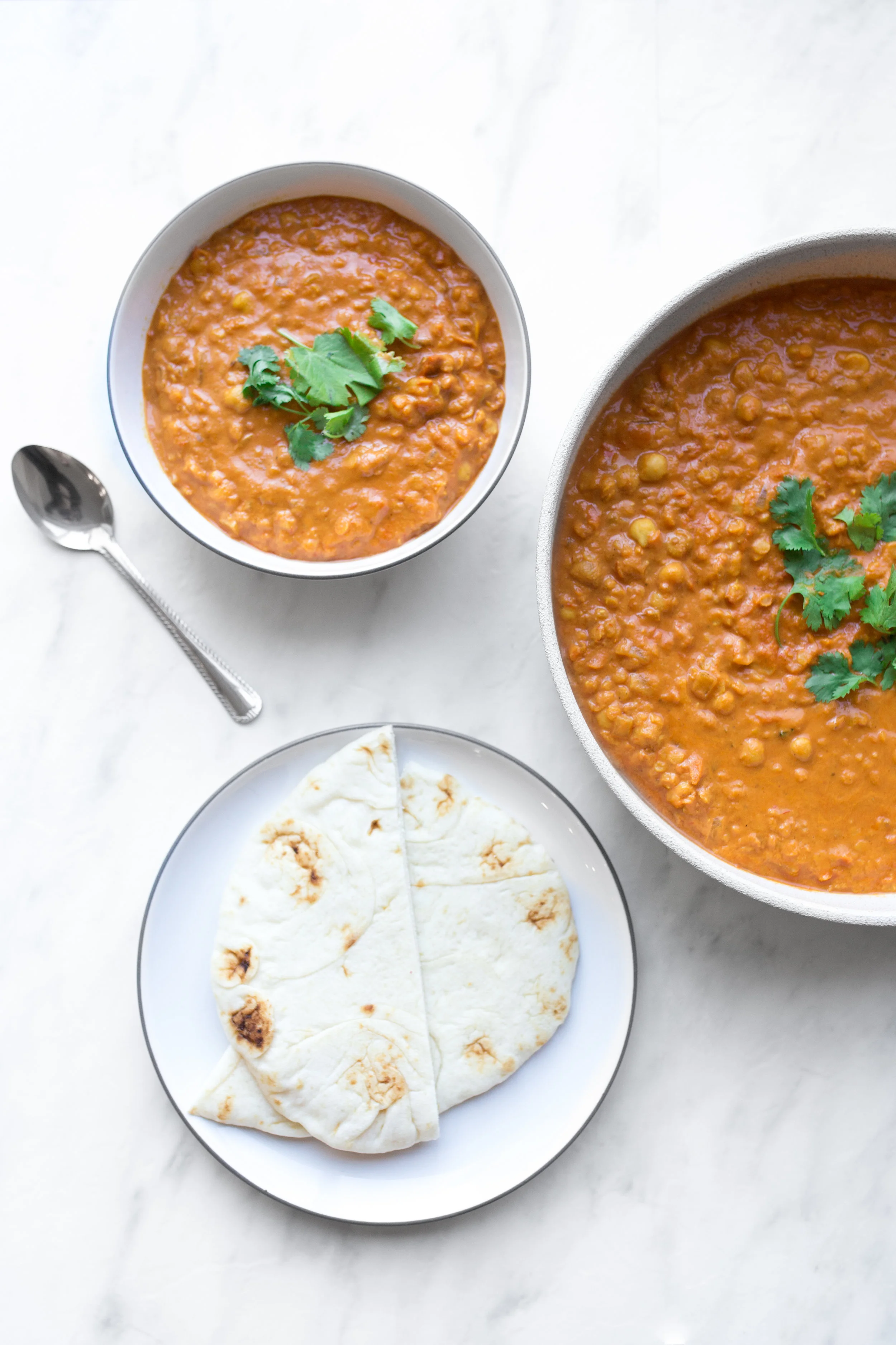 Chickpea and Red Lentil Curry - Stove Top or Instant Pot