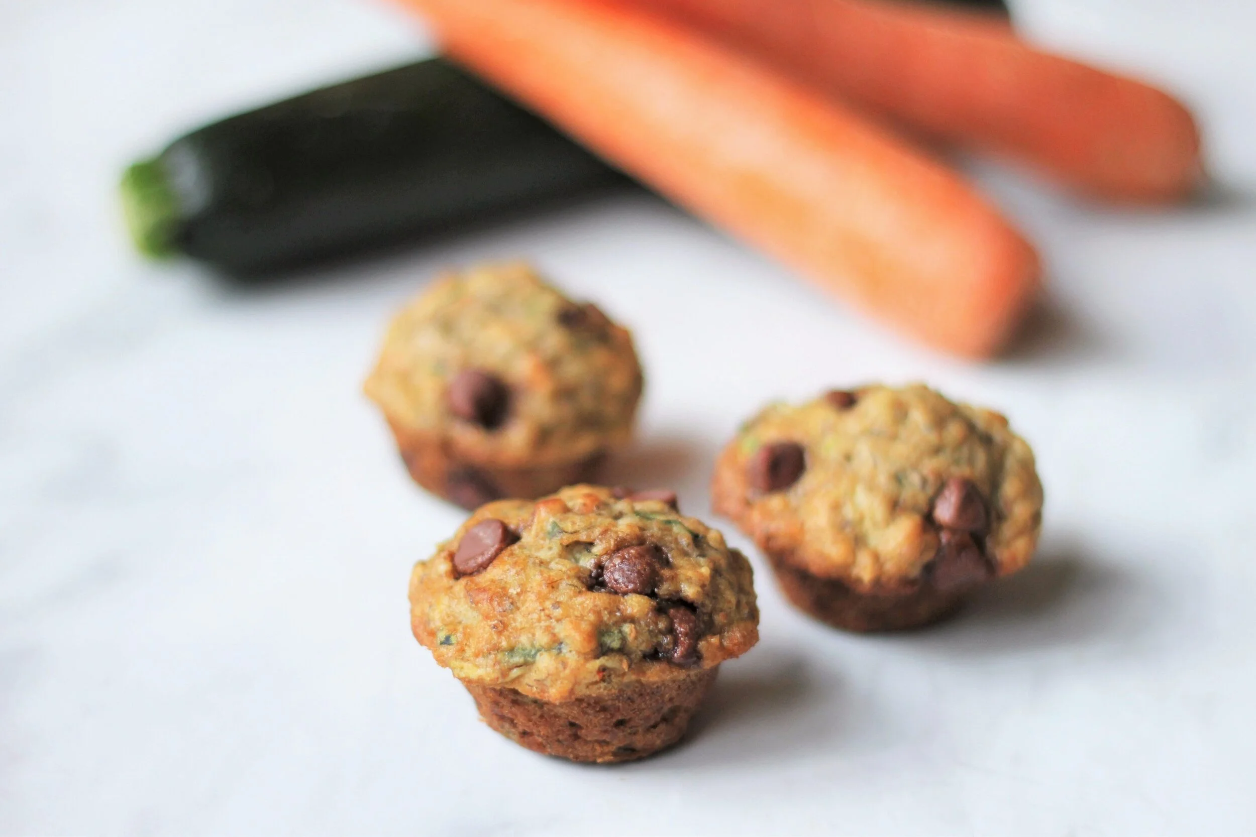 Carrot Zucchini Oatmeal Mini Muffins