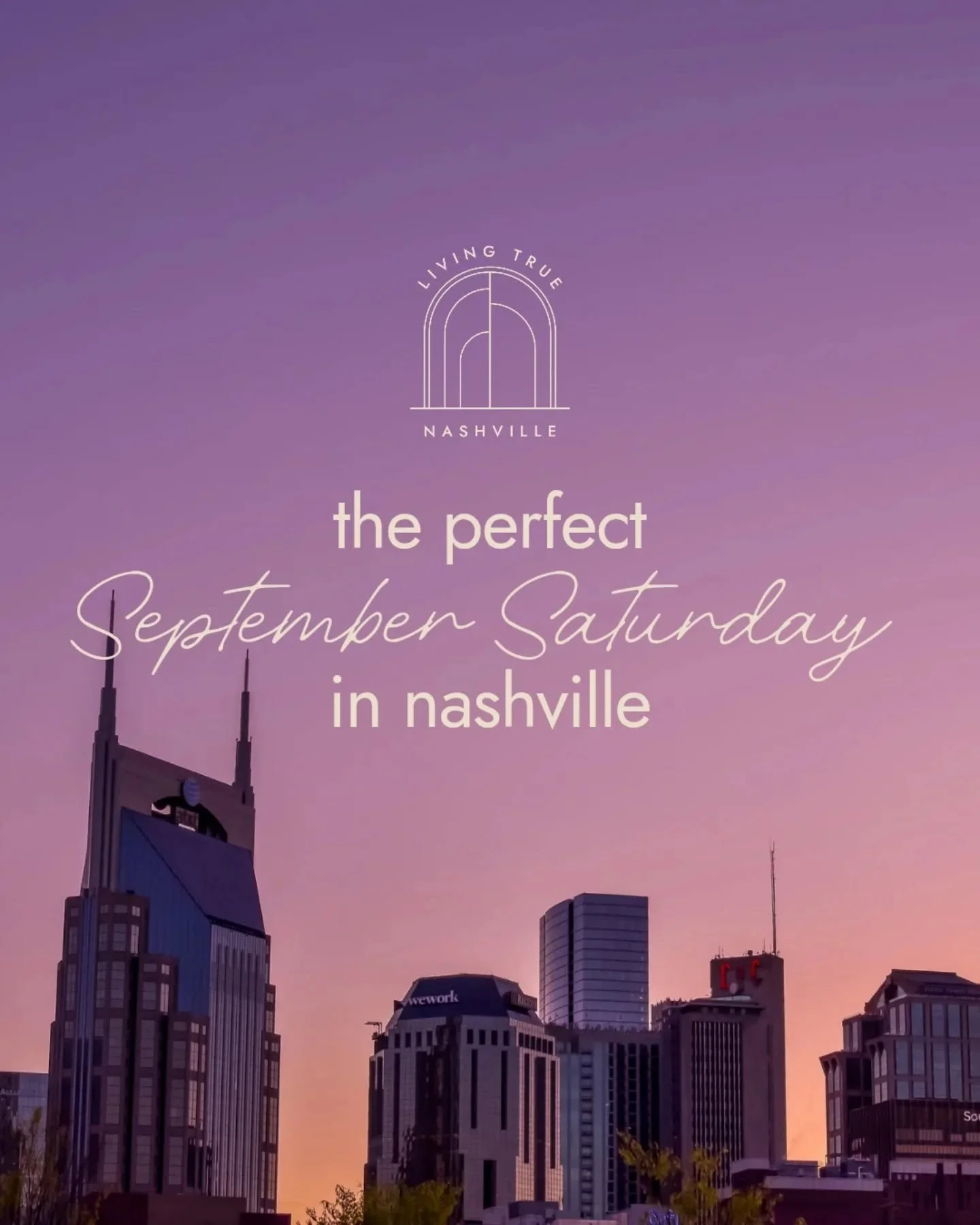 Saturdays in September just hit different...especially in Nashville. 🍂

We put together our idea of the perfect Saturday and we're sharing it with you!

Whether you're new to town this fall or a longtime local soaking up every September moment, we&r