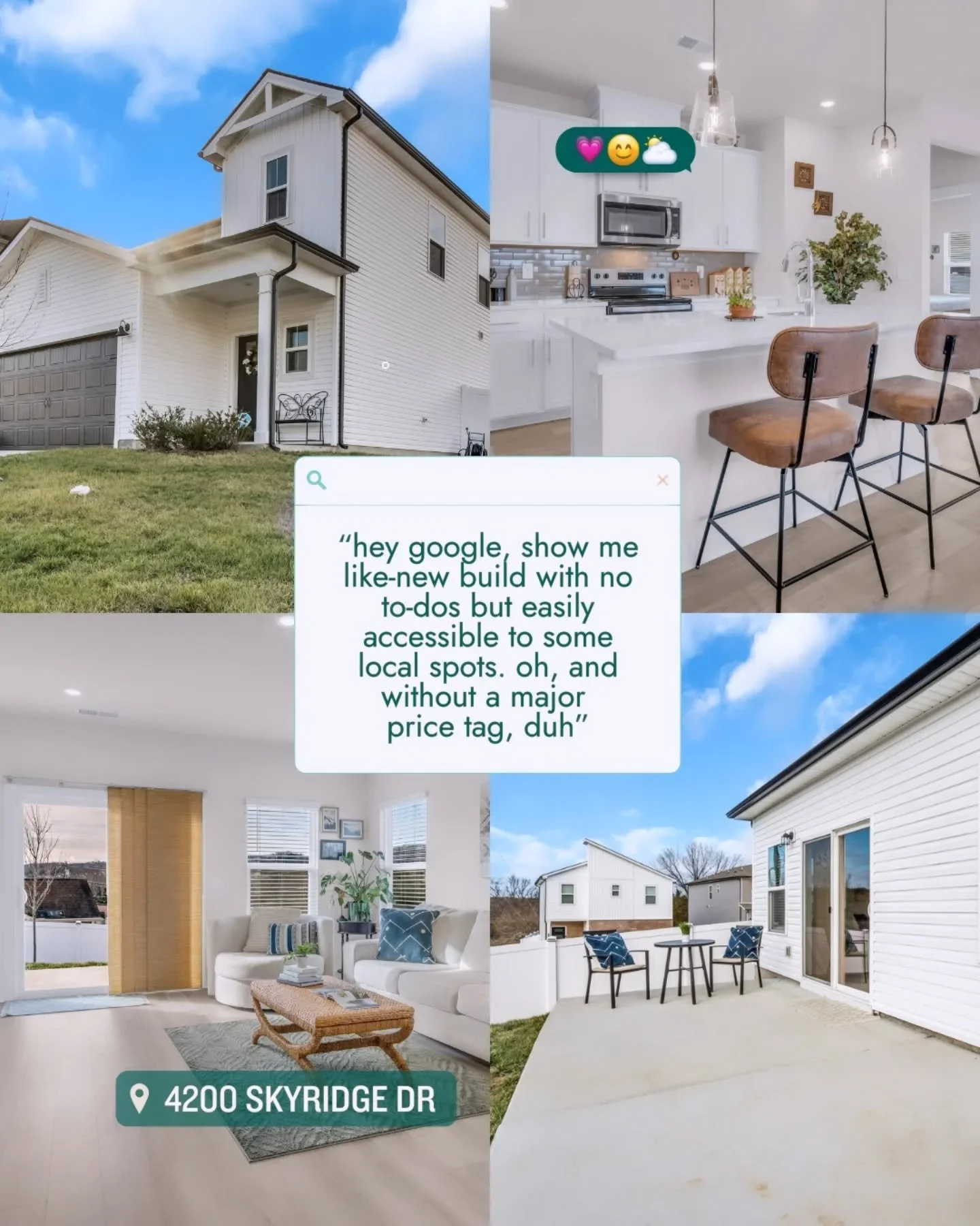 If only it was this easy... Wait, it can be with this move-in ready, no to-do list build, only 15 (okay, 17 but who's really counting??) minutes from downtown home.

With a few neighborhood favorites right down the road, 📍4200 Skyridge Dr offers the