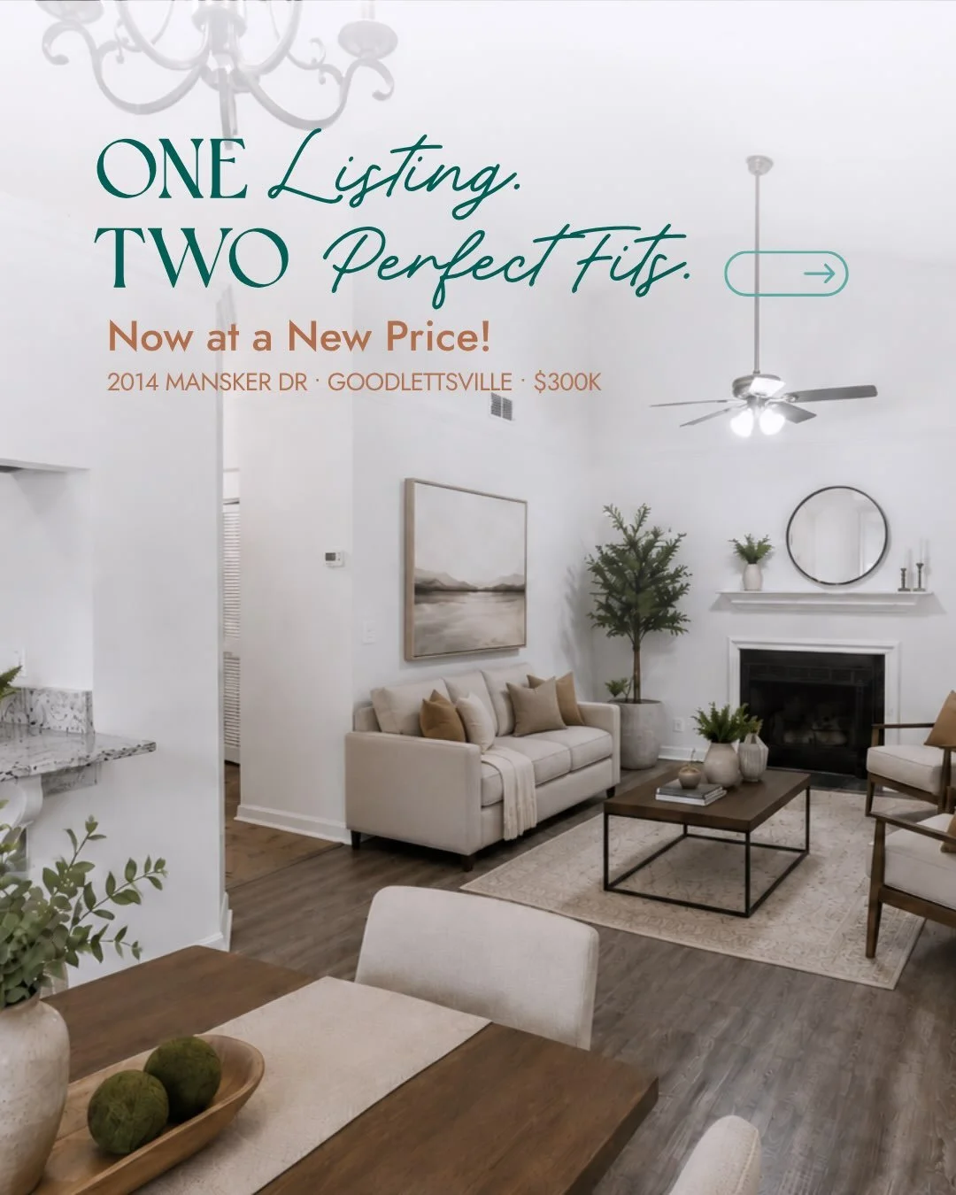 Move in or cash in? Why not have the option to do either?

Move-in ready, and now offered at a new price, 2014 Mansker Drive is just as appealing to first-time buyers as it is to investors. We&rsquo;ve paired unstaged and virtually staged photos to h