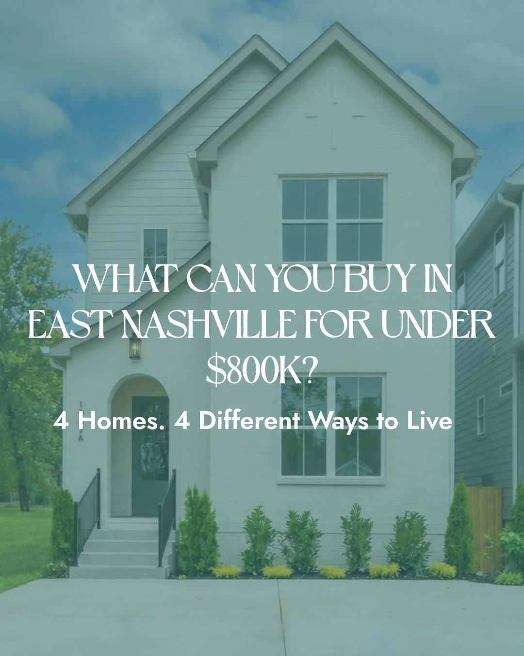What does under $80OK actually buy you in East Nashville?🏡

Turns out, you&rsquo;ve got options.

Nearly 3,000 square feet and a big backyard? A skyline view with less yard work? Brand-new construction in Inglewood? Or a renovated 1960s ranch with a
