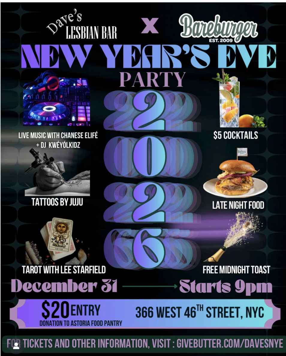 Dave's X Bareburger New Years Eve Party! 