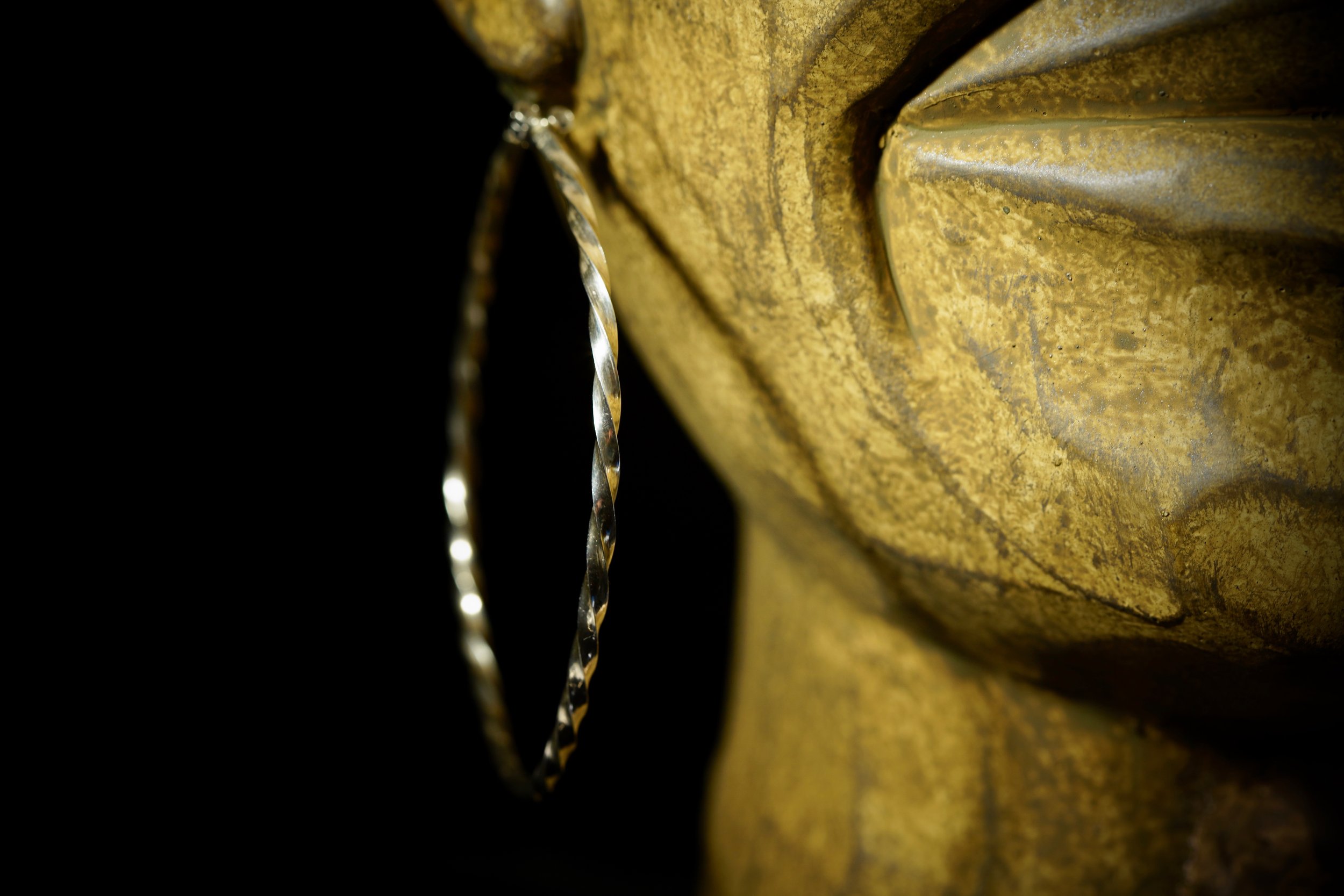 Silver hoops - Large Twisted