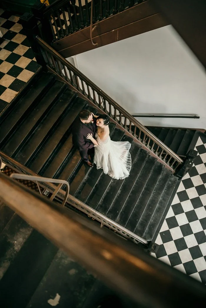 staircase wedding photography in richmond va.jpg
