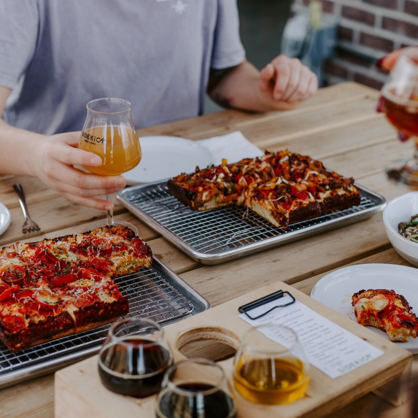 It's Wednesday - which means we've got Brewzza deals on till 6 pm! Come join us for a 20oz Sidekick Beer and Pizza for $25! 

There's a nice breeze on the patio coming off the river!