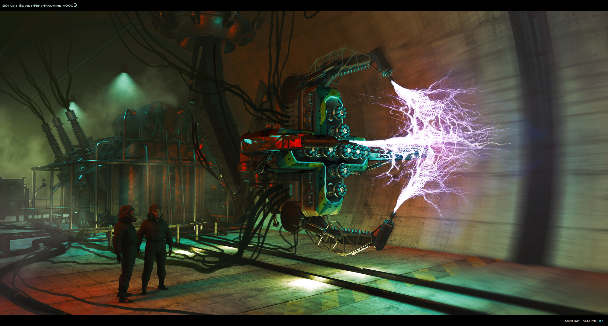 Early look development of the Russian Gun.  Exploring shapes, scale and effects.