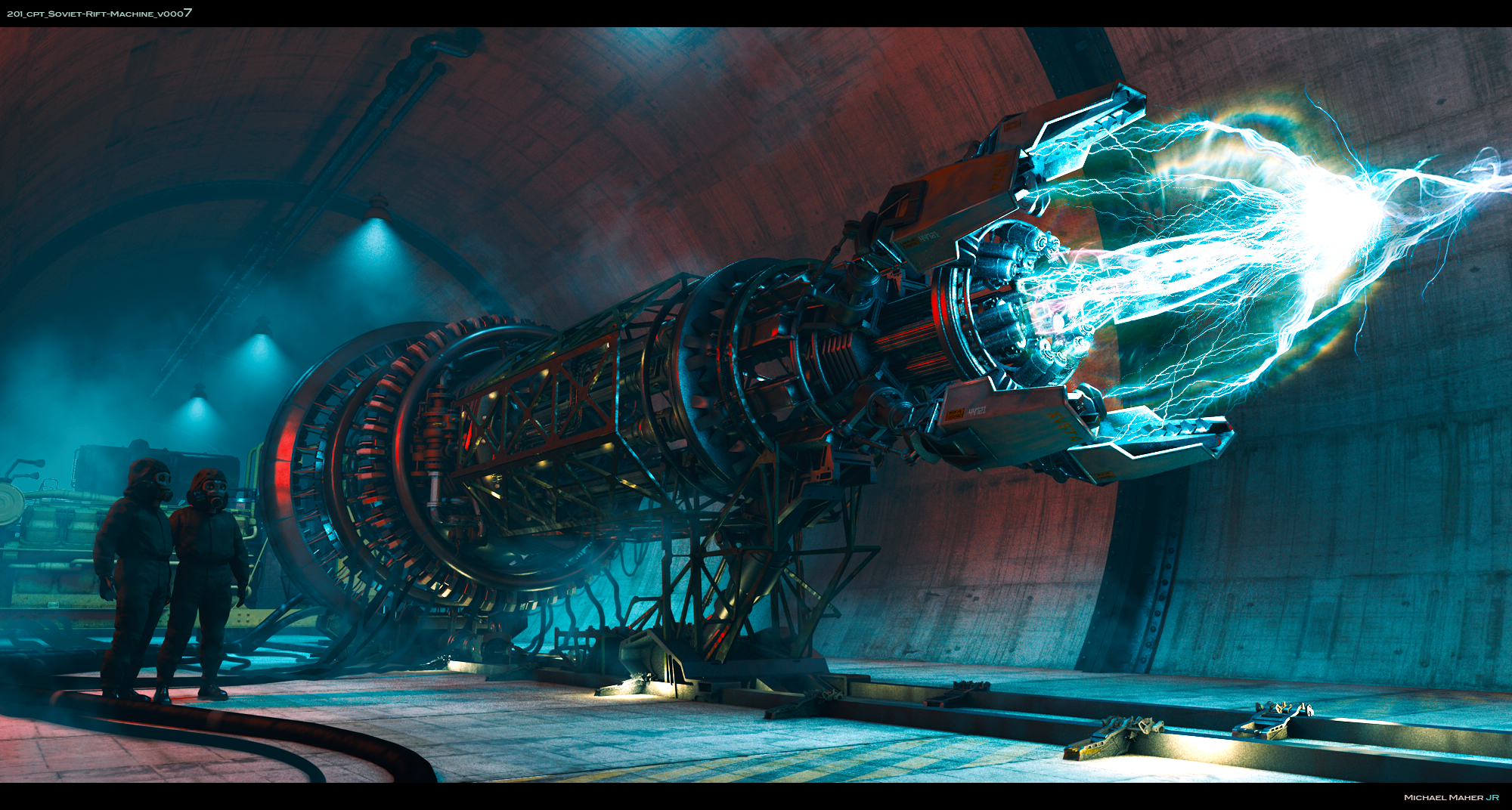 Early look development of the Russian Gun.  Exploring shapes, scale and effects.