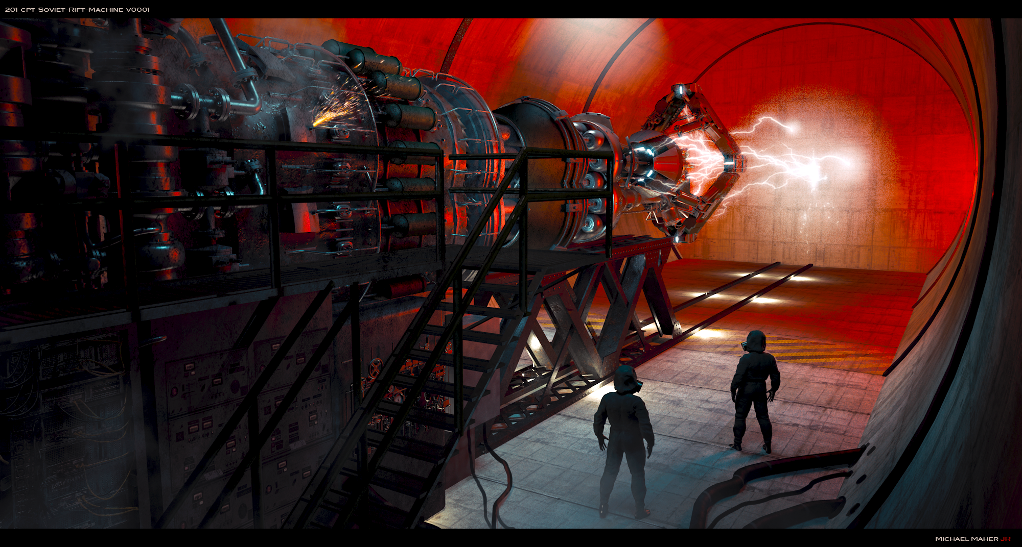 Early look development of the Russian Gun.  Exploring shapes, scale and effects.