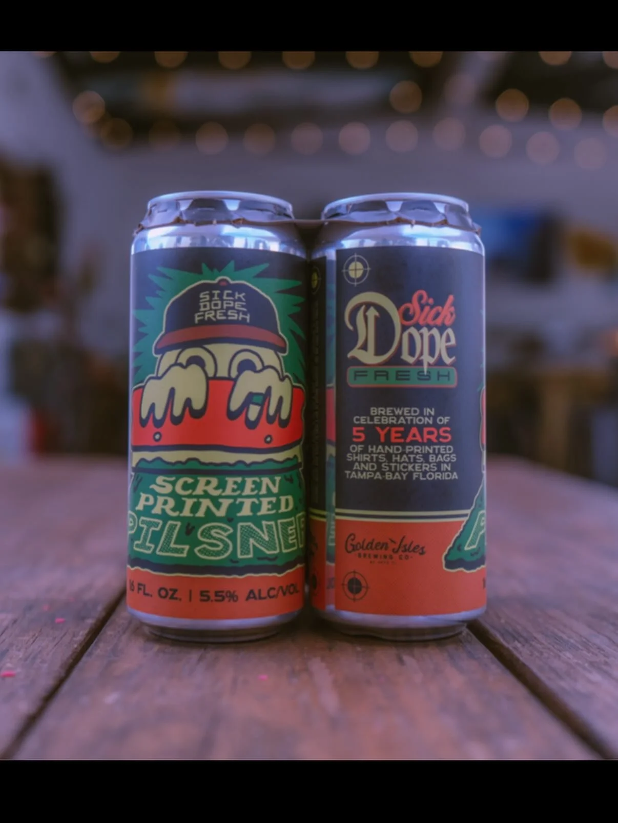 Tomorrow!! Come celebrate 5 years of Sick Dope Fresh!

Got food from @belliesstreetfood and @francaspizzacatering 

Screen Printed Pilsner beer collab with @staygolden_stpete &amp; @debinebrews on tap and in cans

Tunes on wax by @backlinkrecords &am