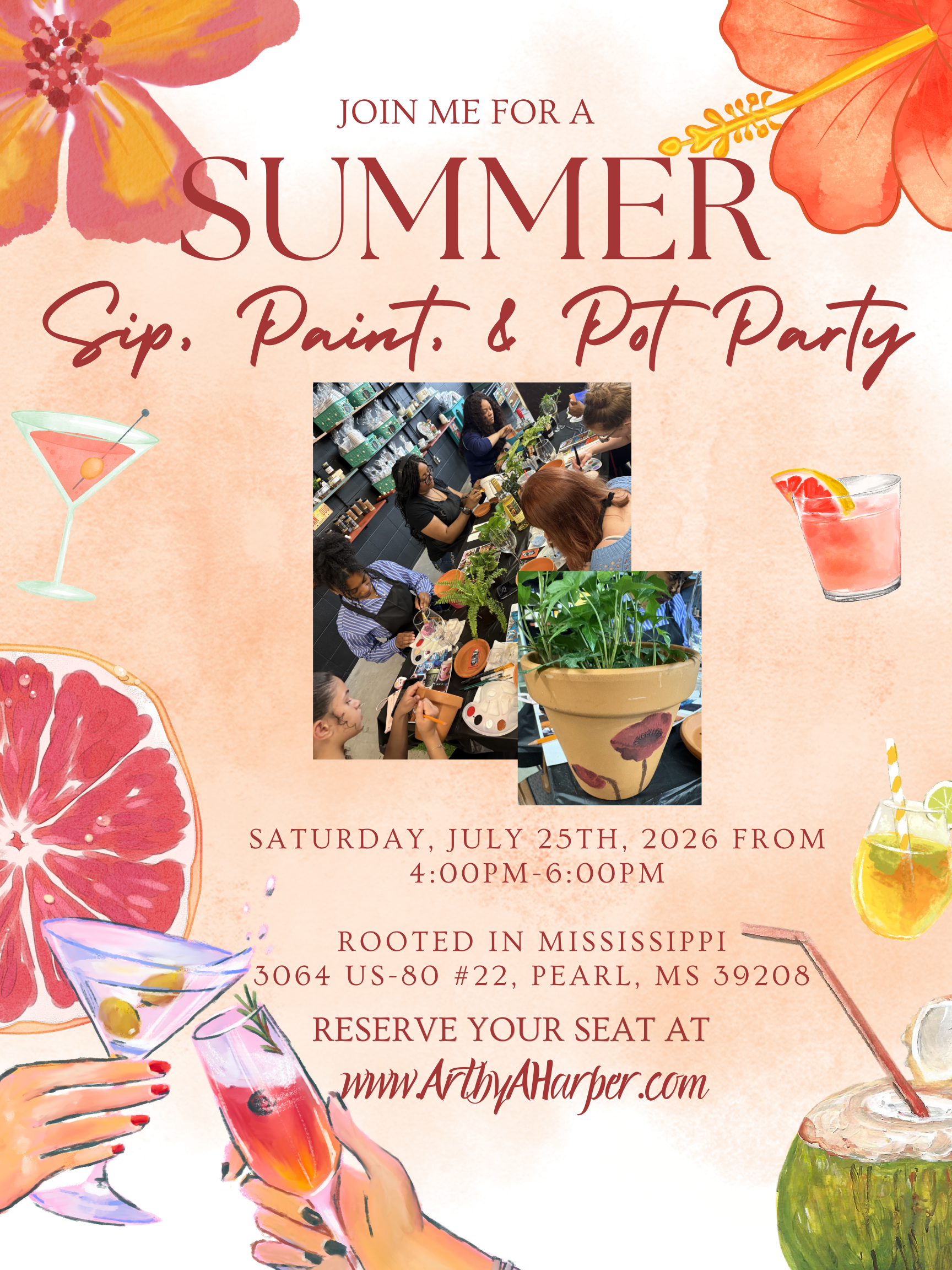Sip, Paint, Pot- Paint Party 🪴
