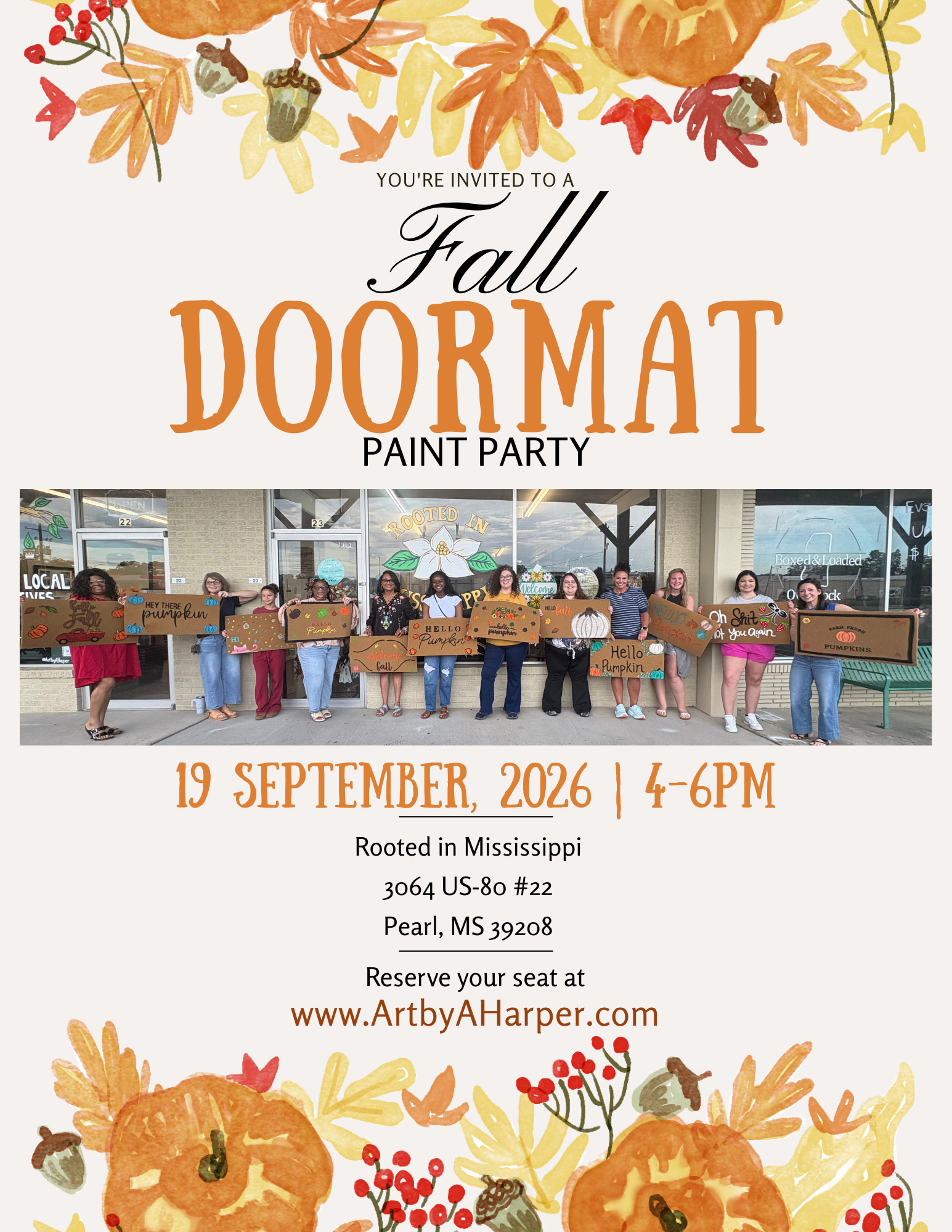 Fall Doormat Paint Party
