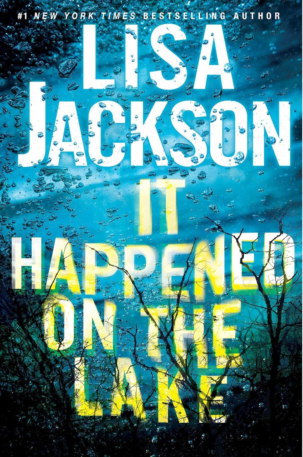 Book cover of 'It Happened on the Way to Heaven' by Lisa Jackson, featuring a blue sky with birds, tree branches, and water droplets.