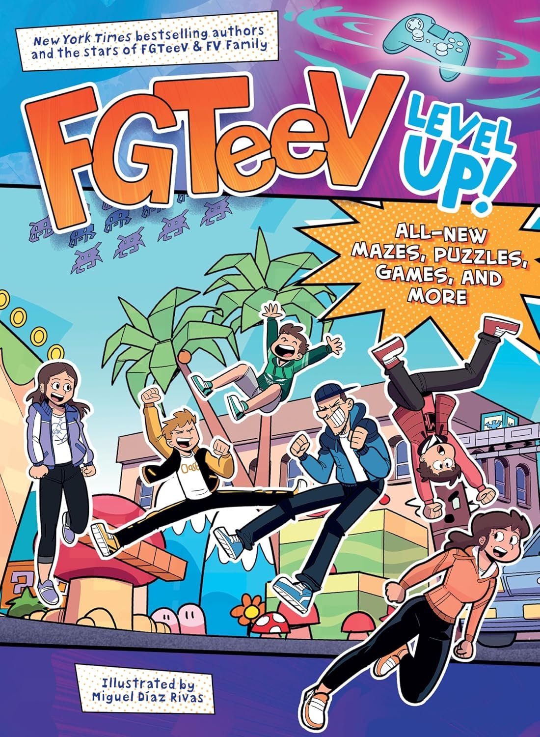 Cover of a book titled 'FGTeeV Level Up!'.